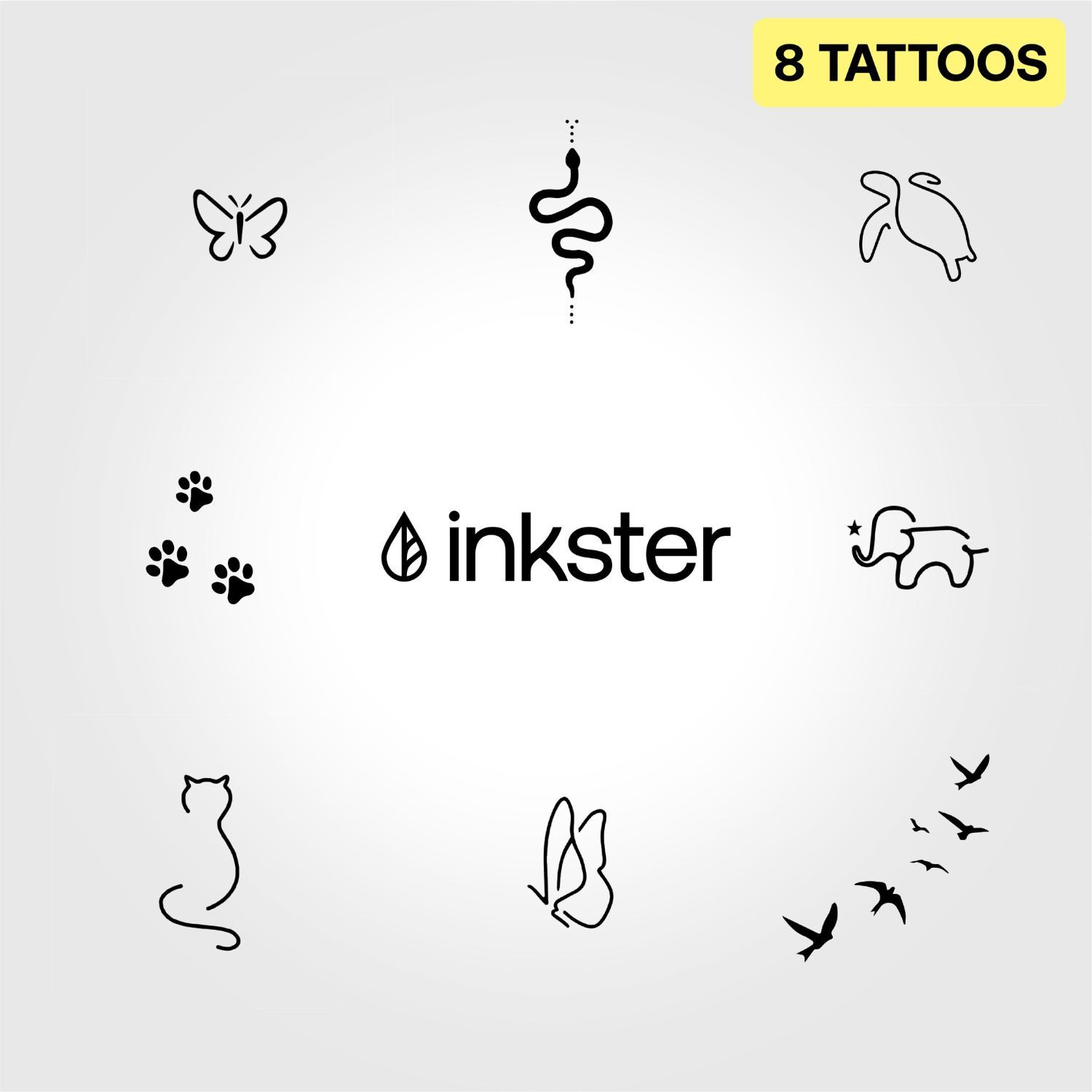 Inkster Schmuck-Tattoo verschiedene Bundles - aus 100% pflanzlicher Farbe, wasserfestes temporäres Tattoo, 2 Wochen Halt