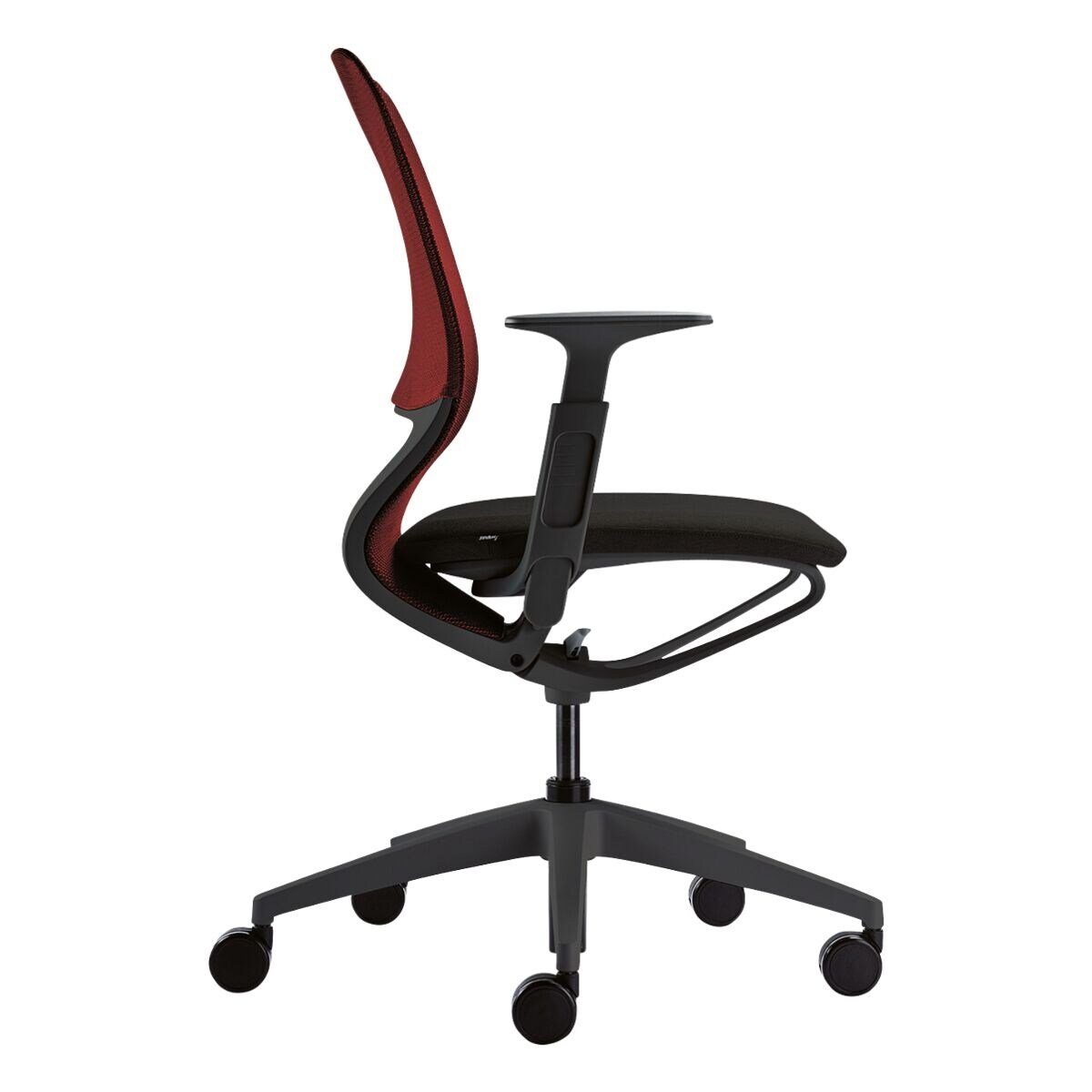 Nutzergröße Schreibtischstuhl sedus 200 cm net, se:motion schwarz/rot bis