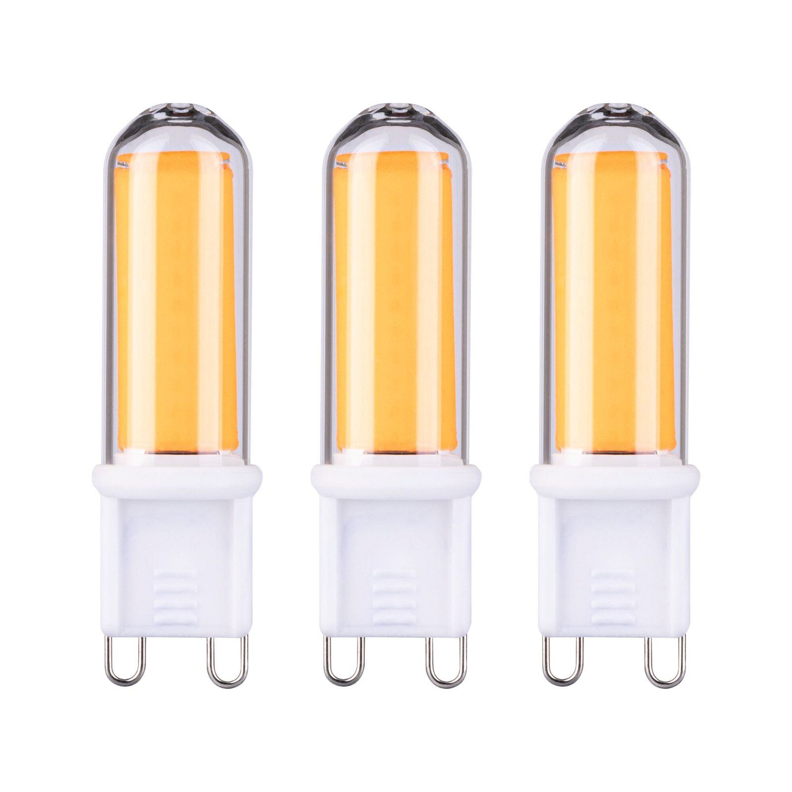 Paulmann LED-Leuchtmittel Stiftsockel 3er Pack Glas G9 470lm 4,6W 2700K 230V, Warmweiß