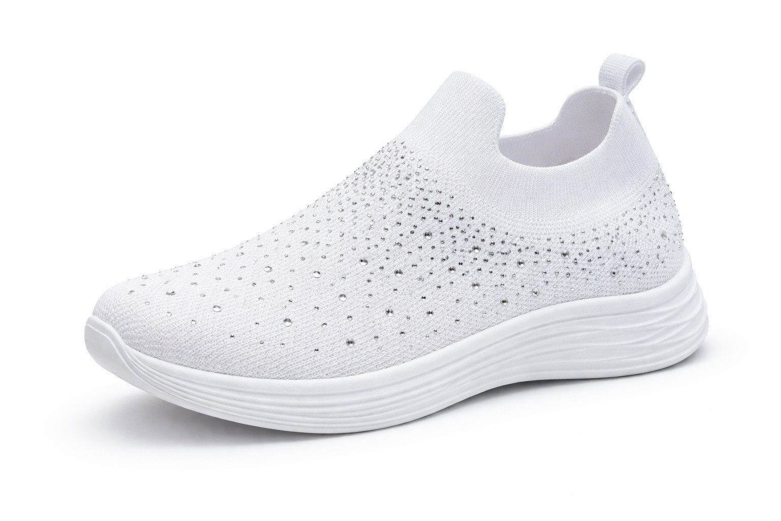 Pogolino PG37 Slip-On Sneaker Slip-On Sneakers mit Glitzer und Fußbett herausnehmbare Sohle