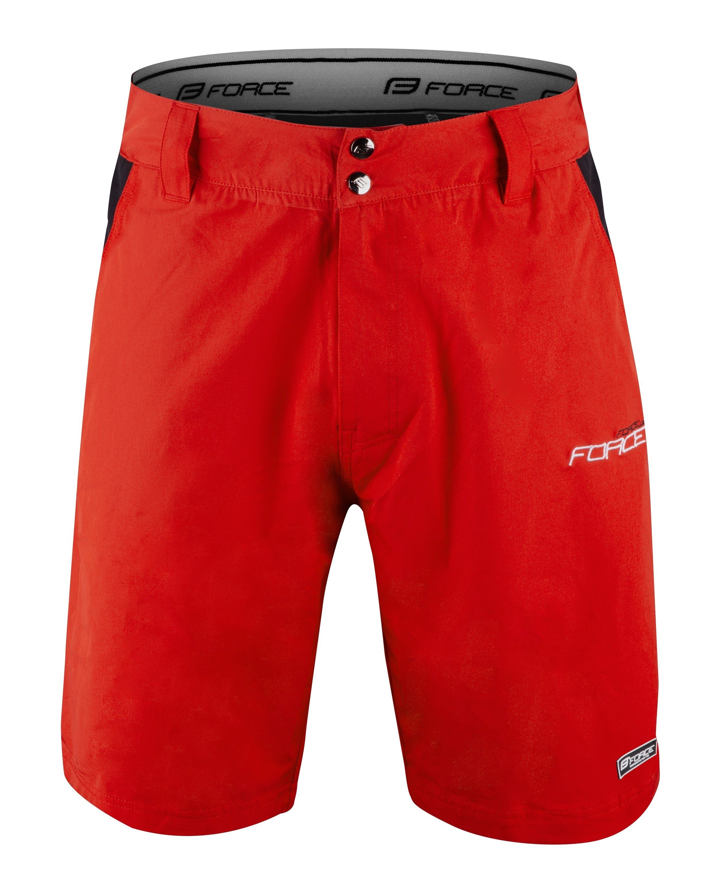 FORCE Fahrradhose FORCE MTB Shorts BLADE Innenhose & GEL Pad, rot