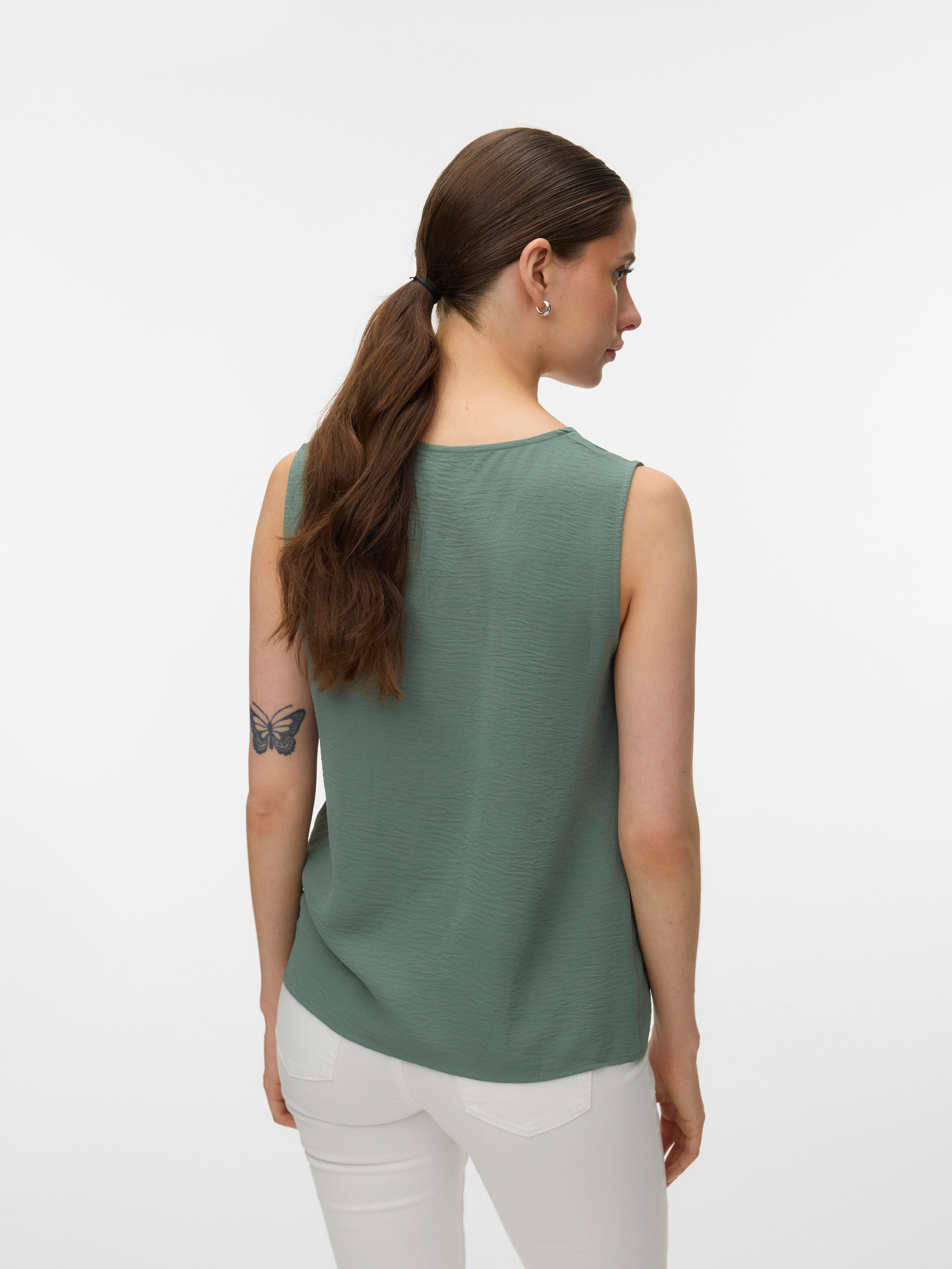 Vero Moda Shirttop VMALVA S/L V-NECK TOP WVN NOOS Kunstfaser, regular fit günstig online kaufen