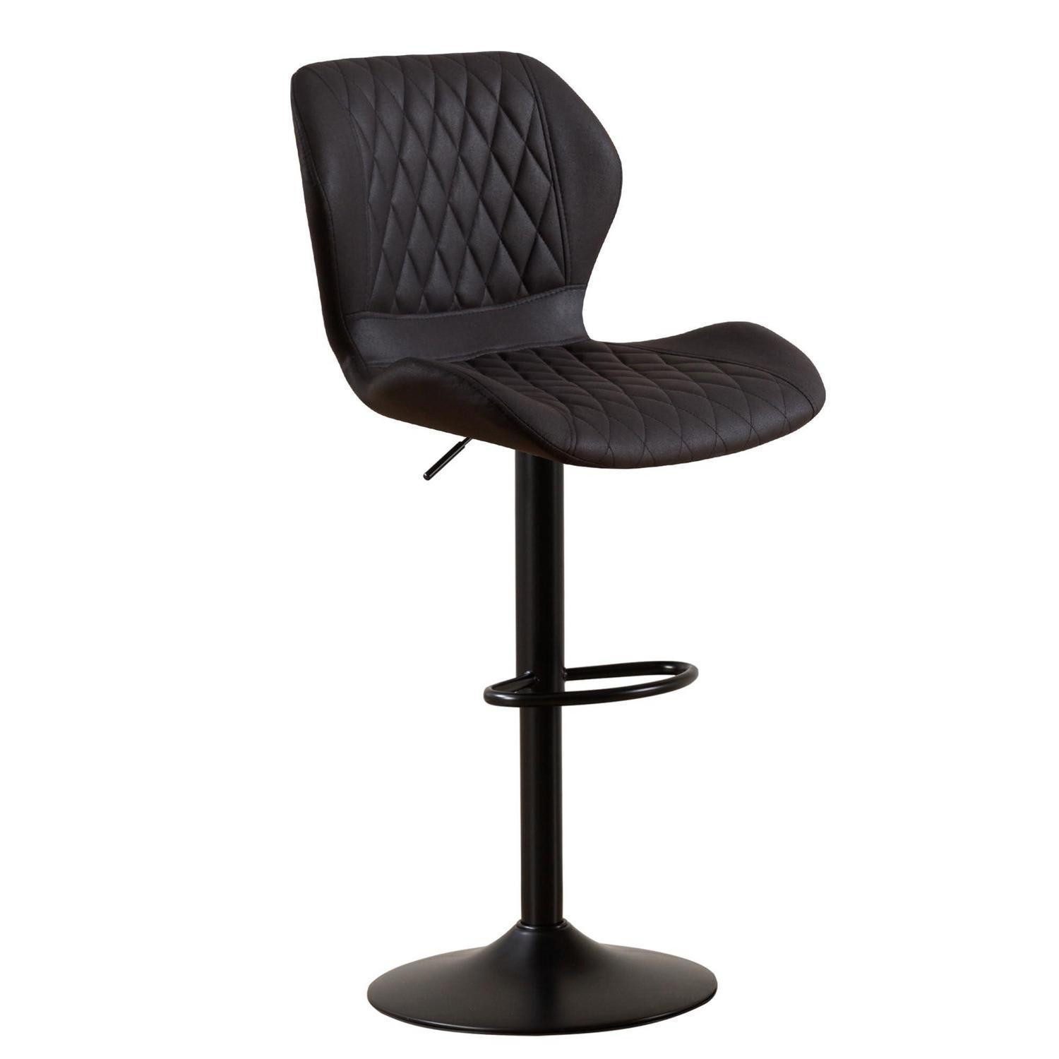 LuxusKollektion Barhocker Barhocker 360 Drehstuhl höhenverstellbar PU Kunstleder Schwarz 1 PCS