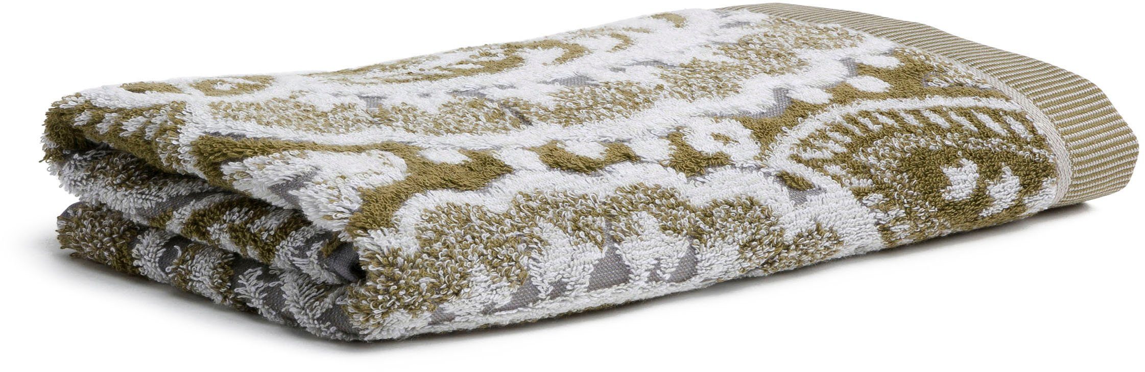 Möve Duschtücher Ethno, Walkfrottier Paisley-Muster floralem olive mit (1-St)