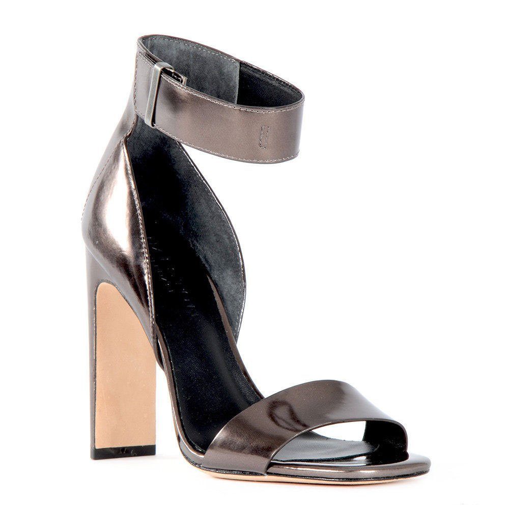 Halston Marylan Anthra Pumps High-Heel-Sandalette Breiter Knöchelriemen mit Rutsche; Versteckte Schnalle