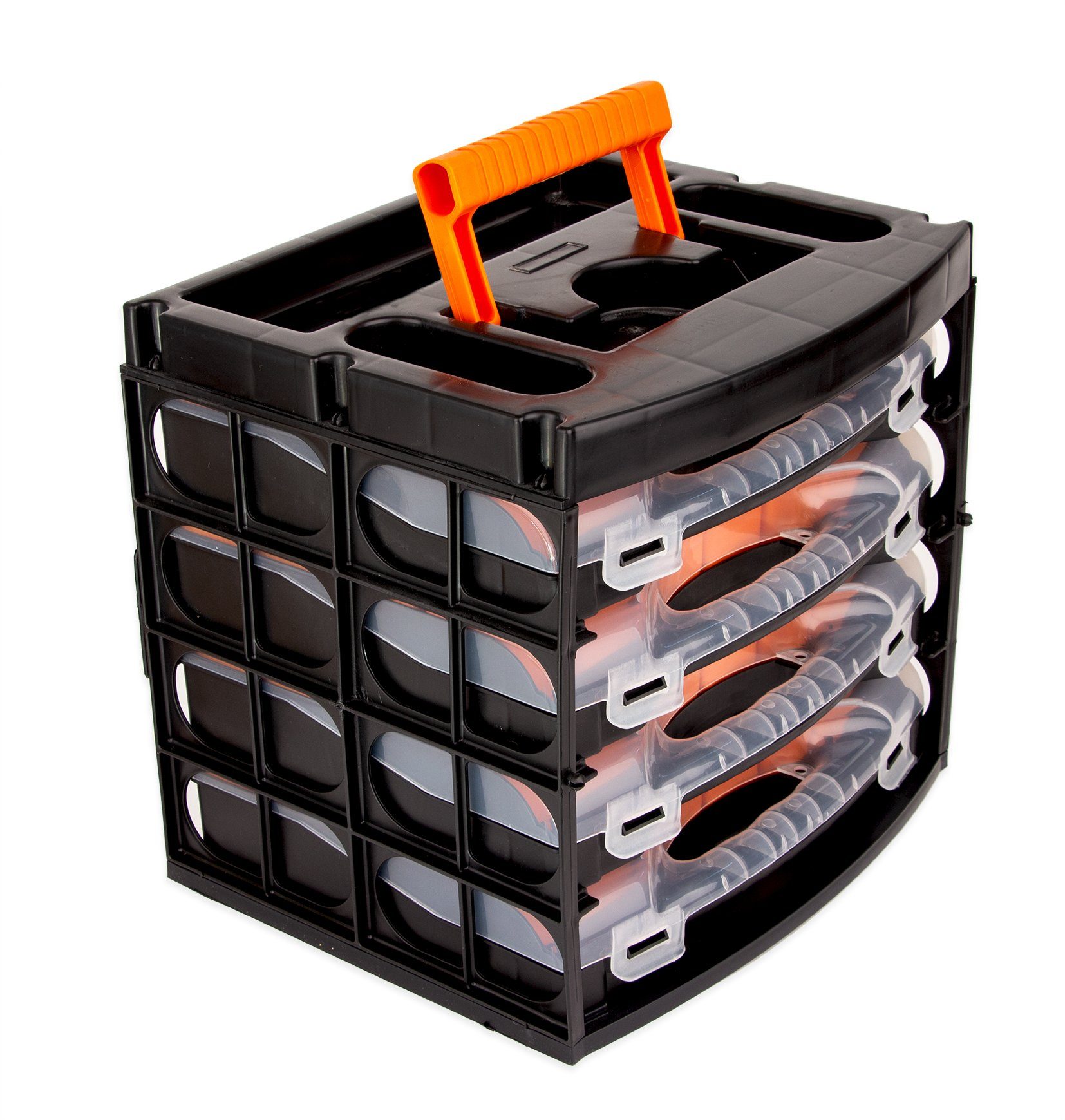 BigDean Werkzeugkoffer Sortierkasten mit 4 herausnehmbaren Schubladen Sortimentskasten (Set, 1 St., Sortimentsschubladenkoffer), Vielseitig, Praktisch, Kleinteile Organizer