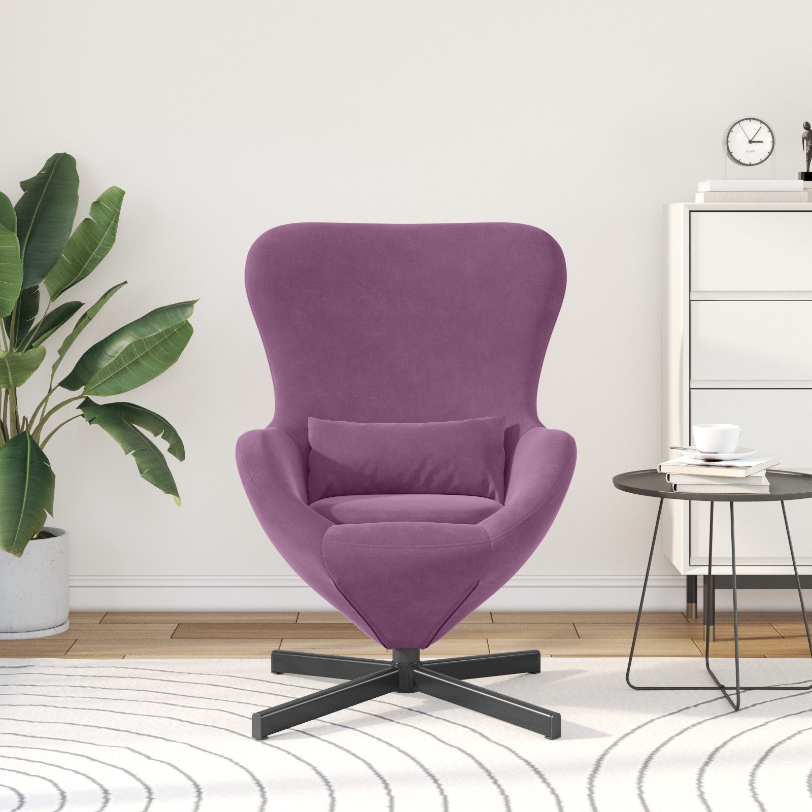 vidaXL Sessel Ei-Stuhl Lila Samt (1-St) günstig online kaufen