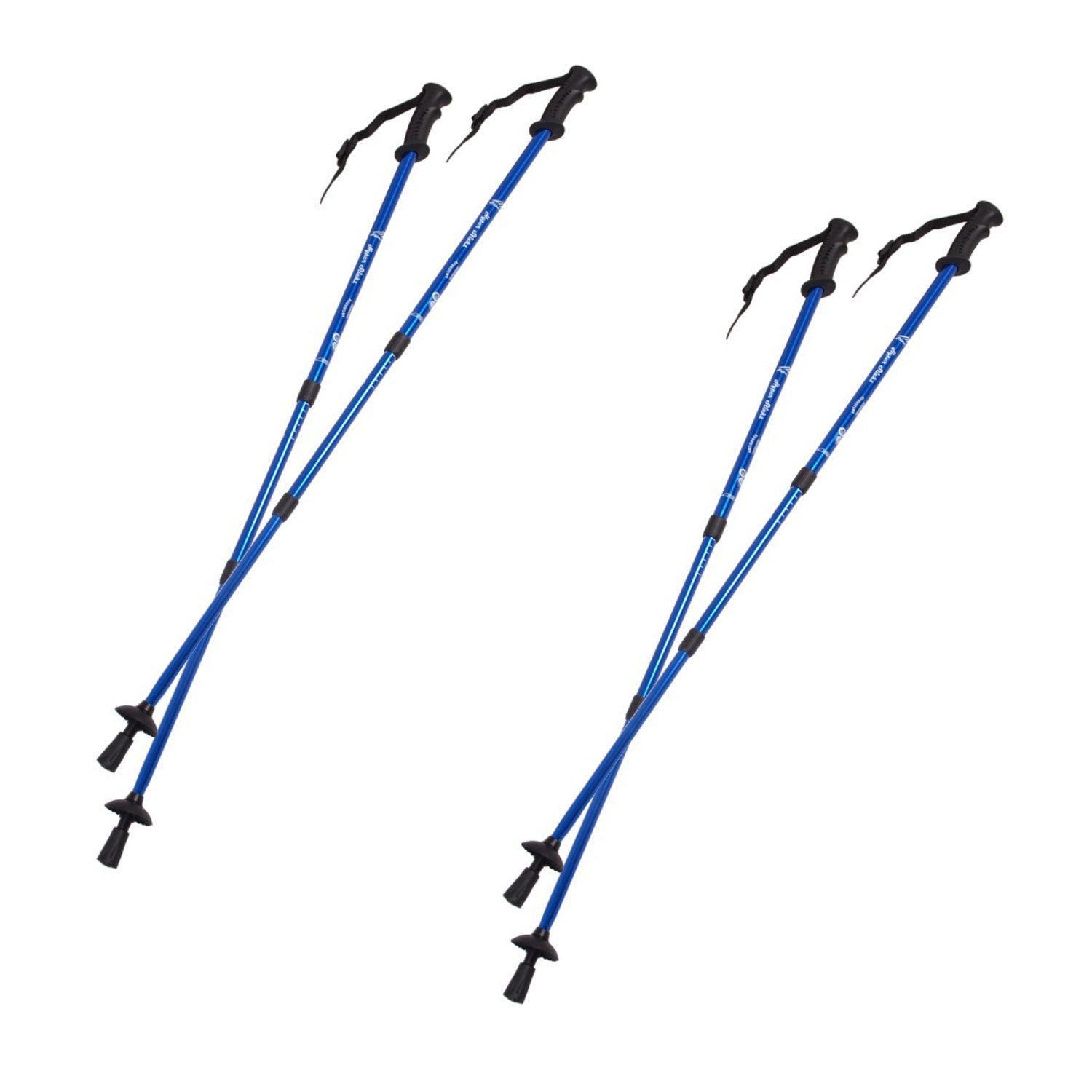 EUROBATT Sp. z o.o. Nordic-Walking-Stöcke 65–135 cm, teleskopisch (2 St), ANTI SHOCK-System - Dreiteilige Konstruktion
