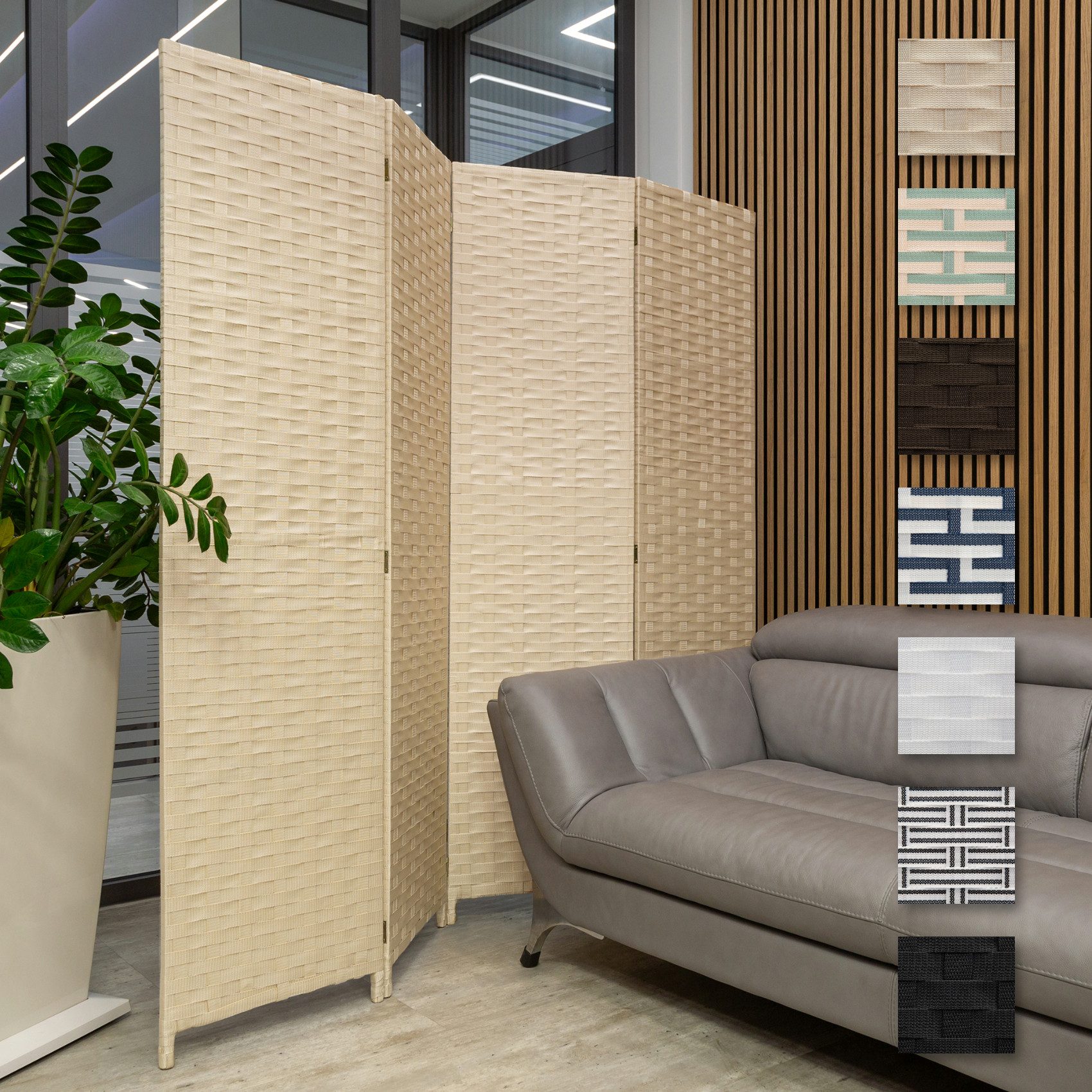 Hexim Raumteiler, Paravent 180x180 cm - Trennwand 4-teilig klappbar für Inn günstig online kaufen