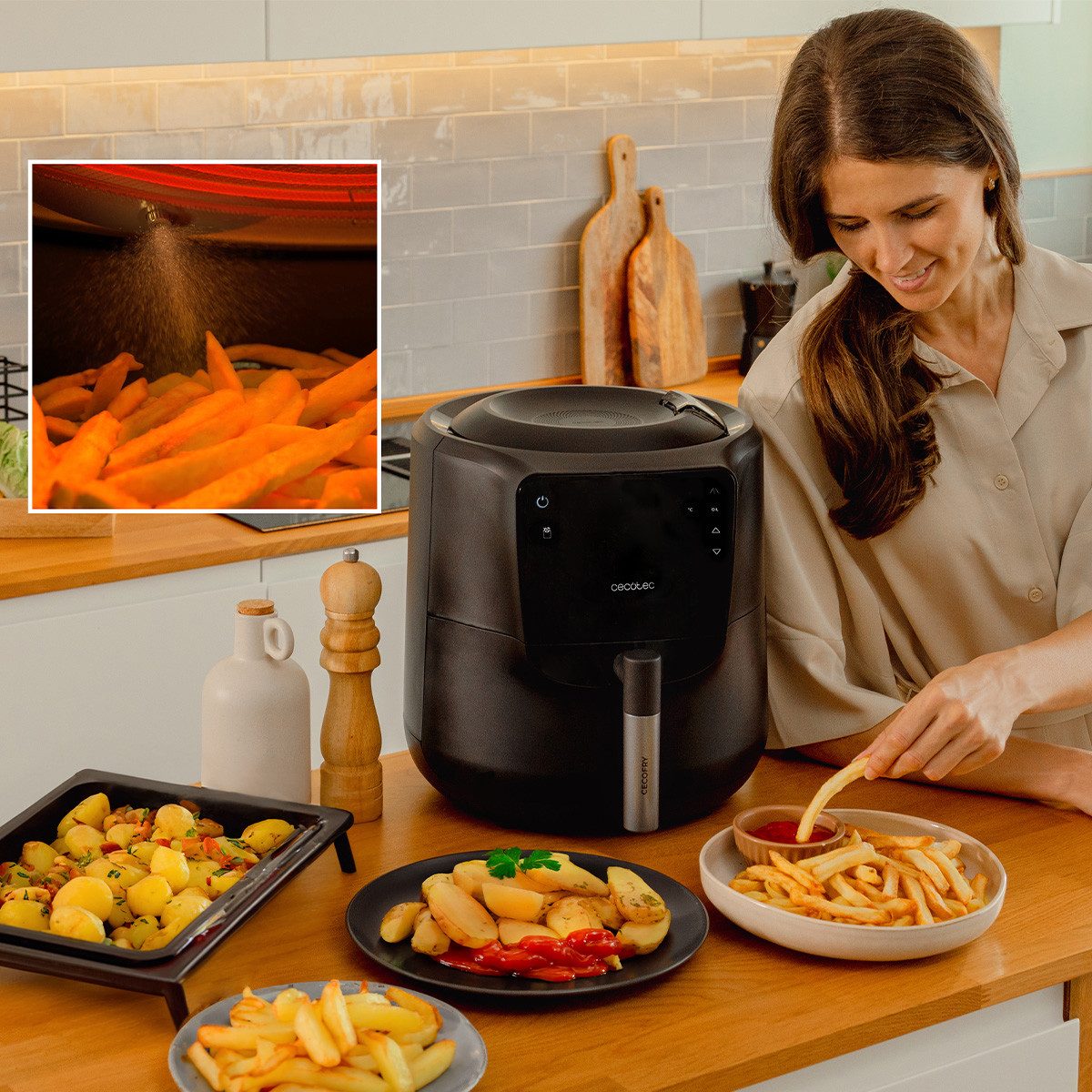 Cecotec Heißluftfritteuse, 1550 W, Cecofry Rain M
