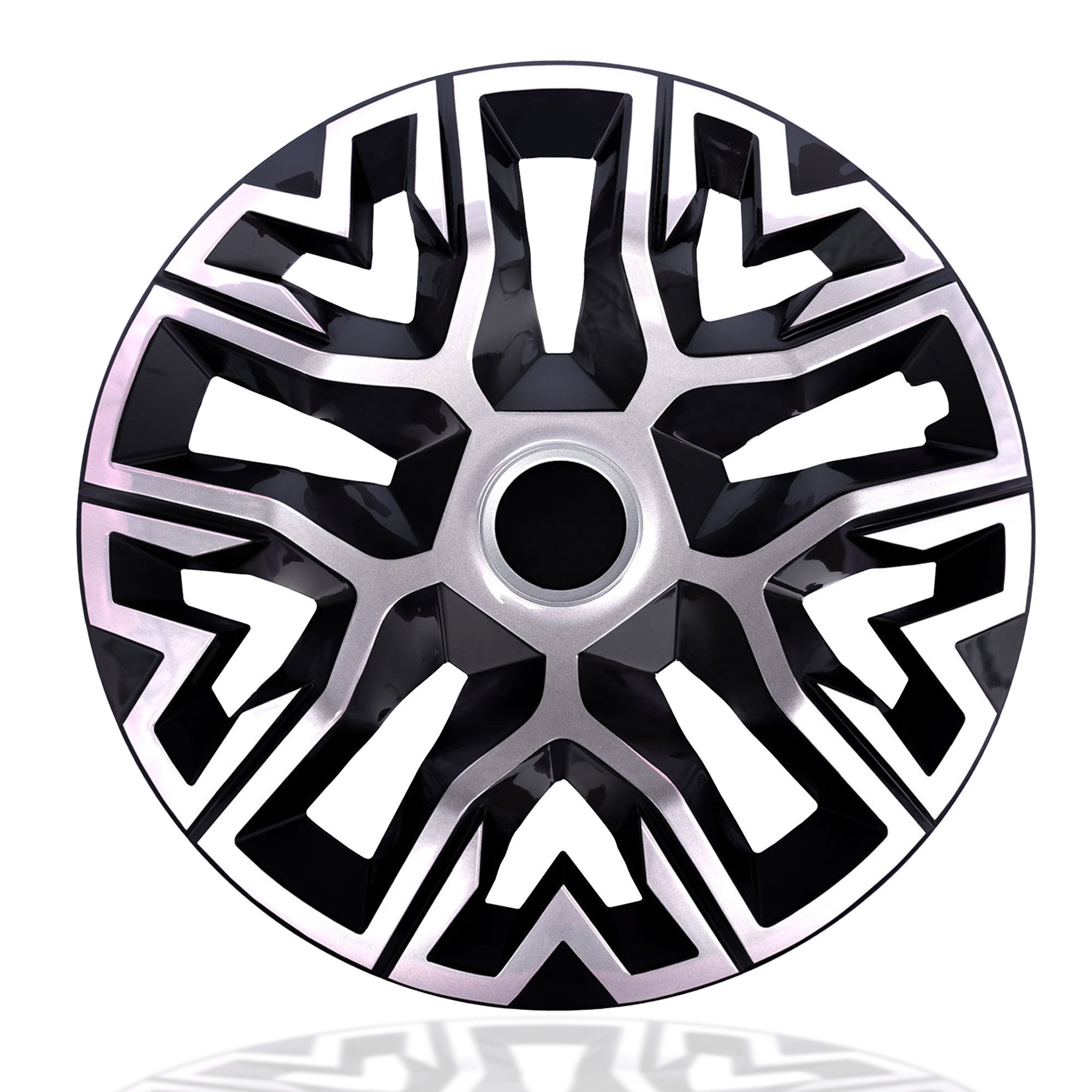 NRM Radkappe 4x NRM Radkappen THE BEST 16" BICOLOR silber/schwarz, 16 in Zoll, (4-St)