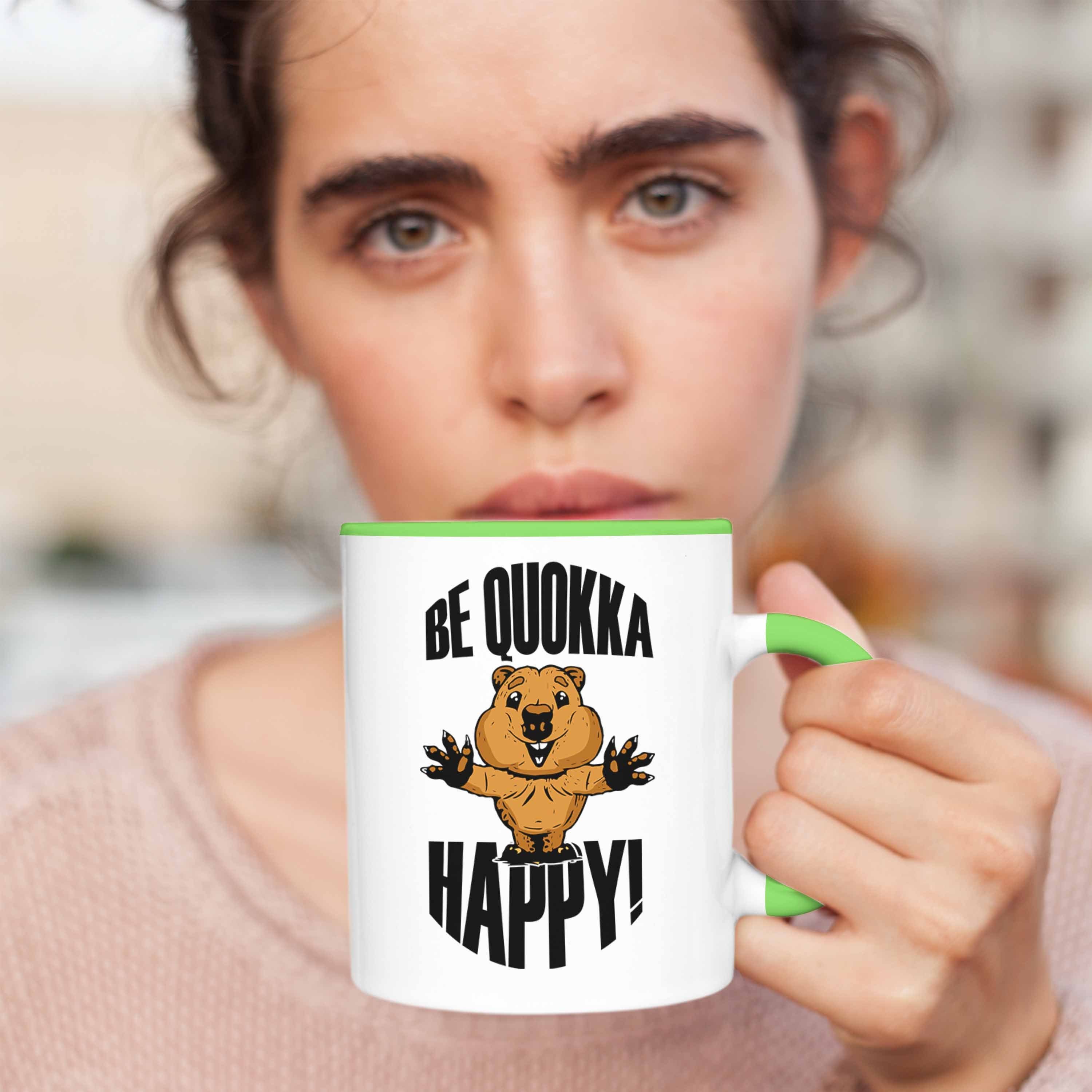 Be Grün Lustige Tasse für Tasse Ha Quokka-Motiv Geschenk Liebhaber Trendation Quokka Quokka
