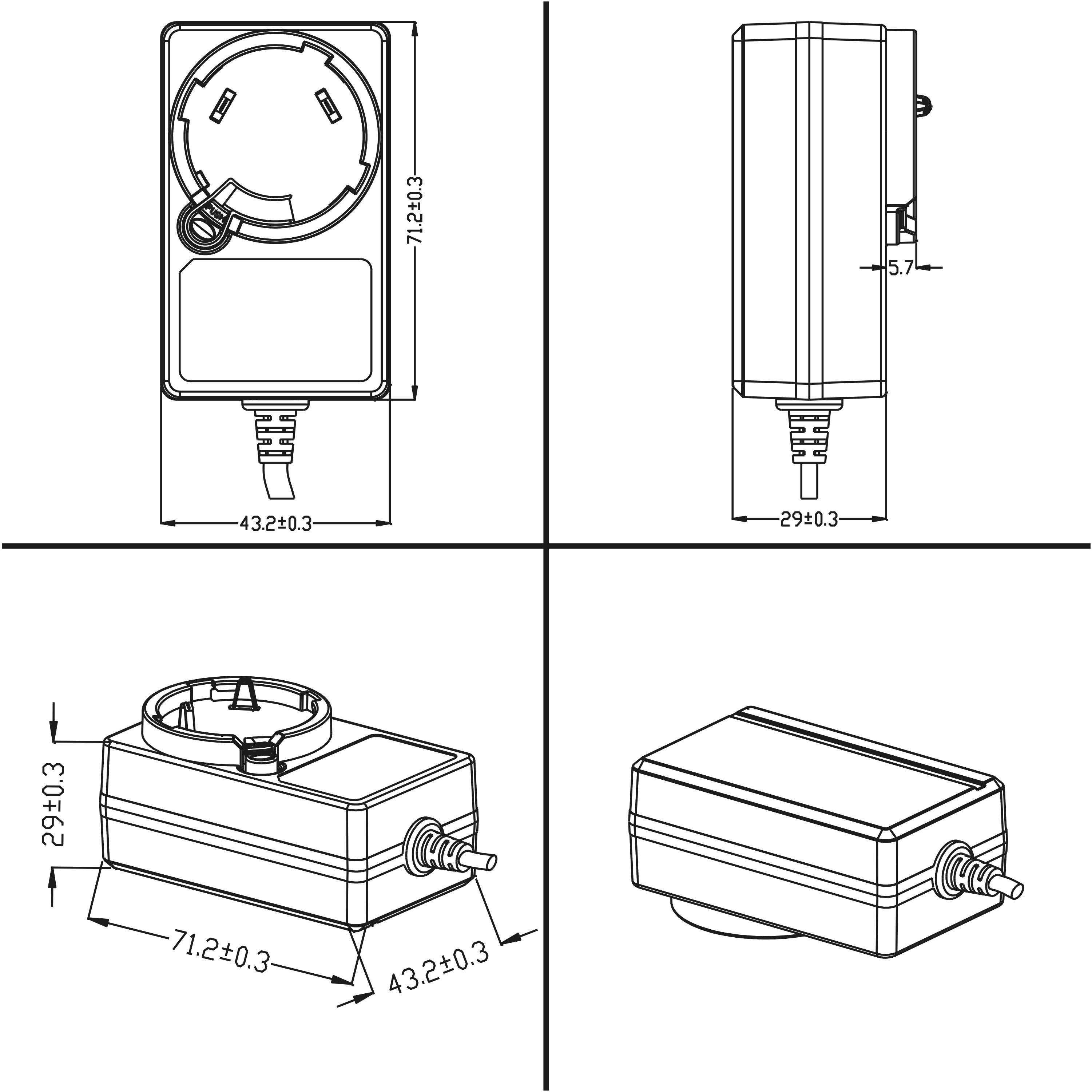 Poppstar Steckernetzteil AC DC 12V 2A mit Stecker EU und UK Universal-Netzteil (Strom-Adapter für Festplatten-Gehäuse, Dockingstation (Kabel 1,5m)