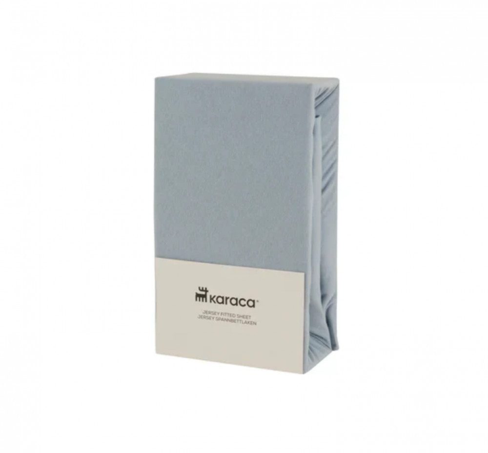 Karaca Bett-Set Karaca Home Jersey Spannbettlaken Bettlaken 100x200+30cm, Blau
