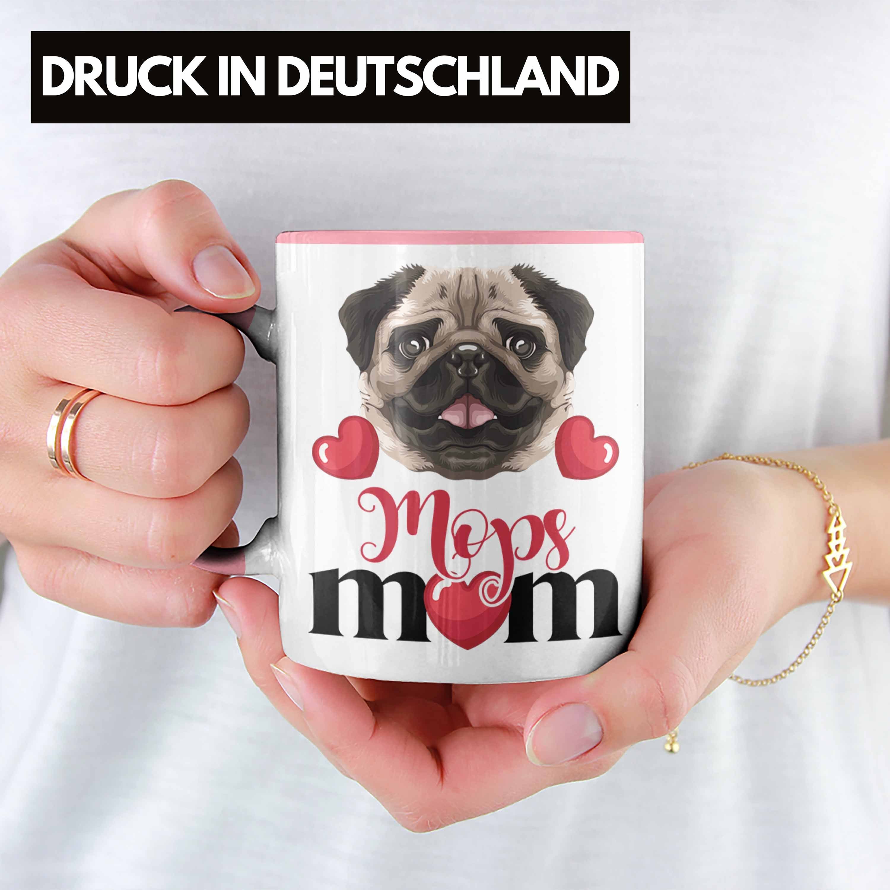 Trendation Tasse Mops Besitzer Mom Mama Tasse Geschenk Lustiger Spruch Geschenkidee Mop