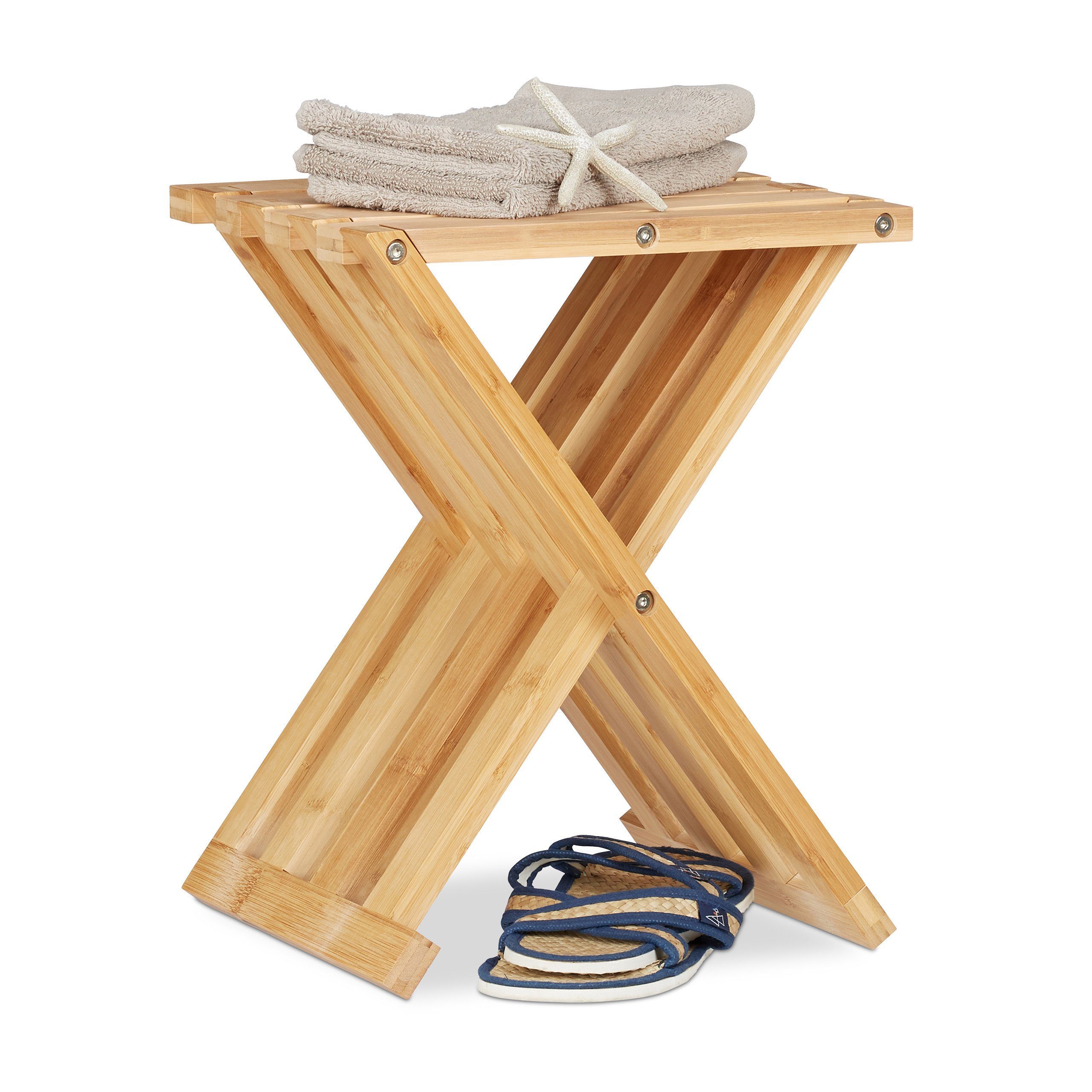 relaxdays Kinderhocker Klapphocker Bambus günstig online kaufen