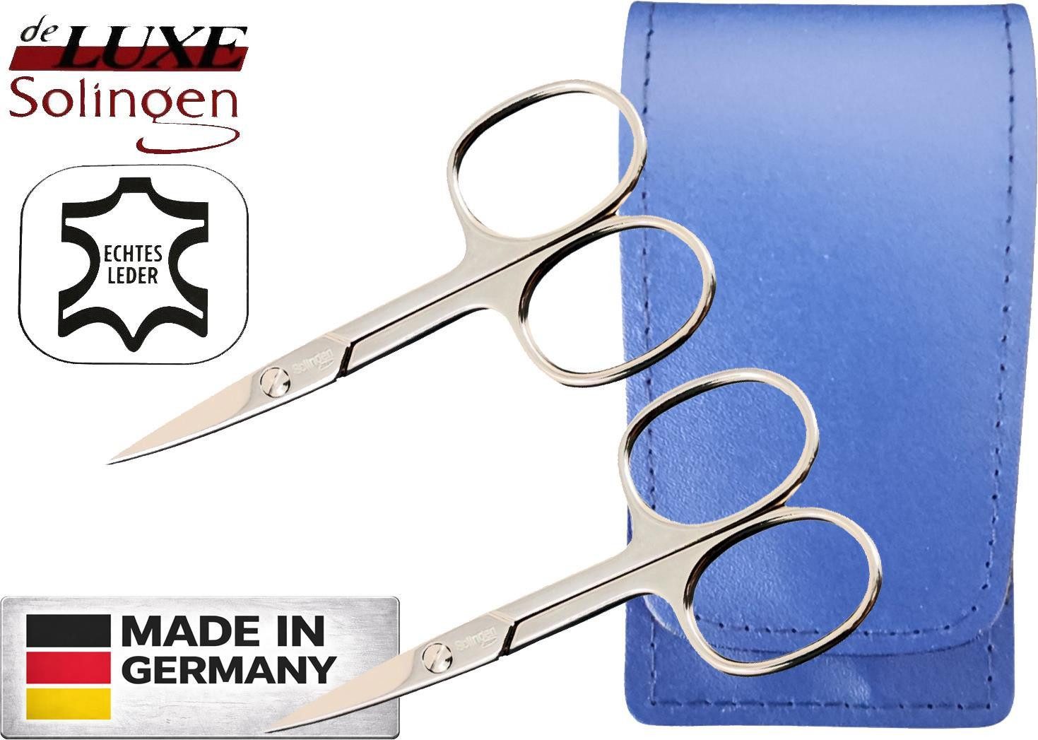 EloModa Nagelschere 2x Solingen Nagelschere gehärteter Stahl – Extra scharf mit gebogener, (2-tlg), Nagelscheren Set Solingen 2-teilig – Fingernagelschere