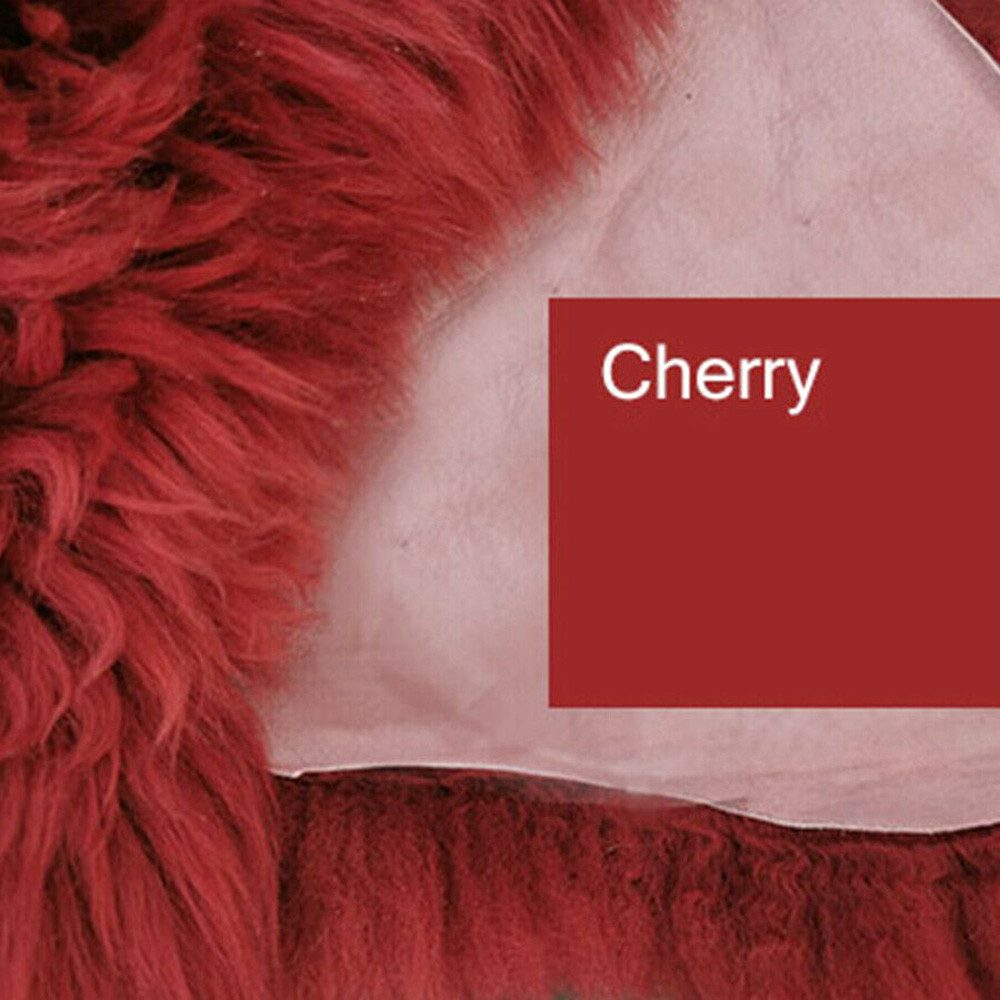 Provellus Fellteppich Öko Lammfell Schaffell Cherry Rot Bordeau Felle Neu L-XL, 80cm - 100cm