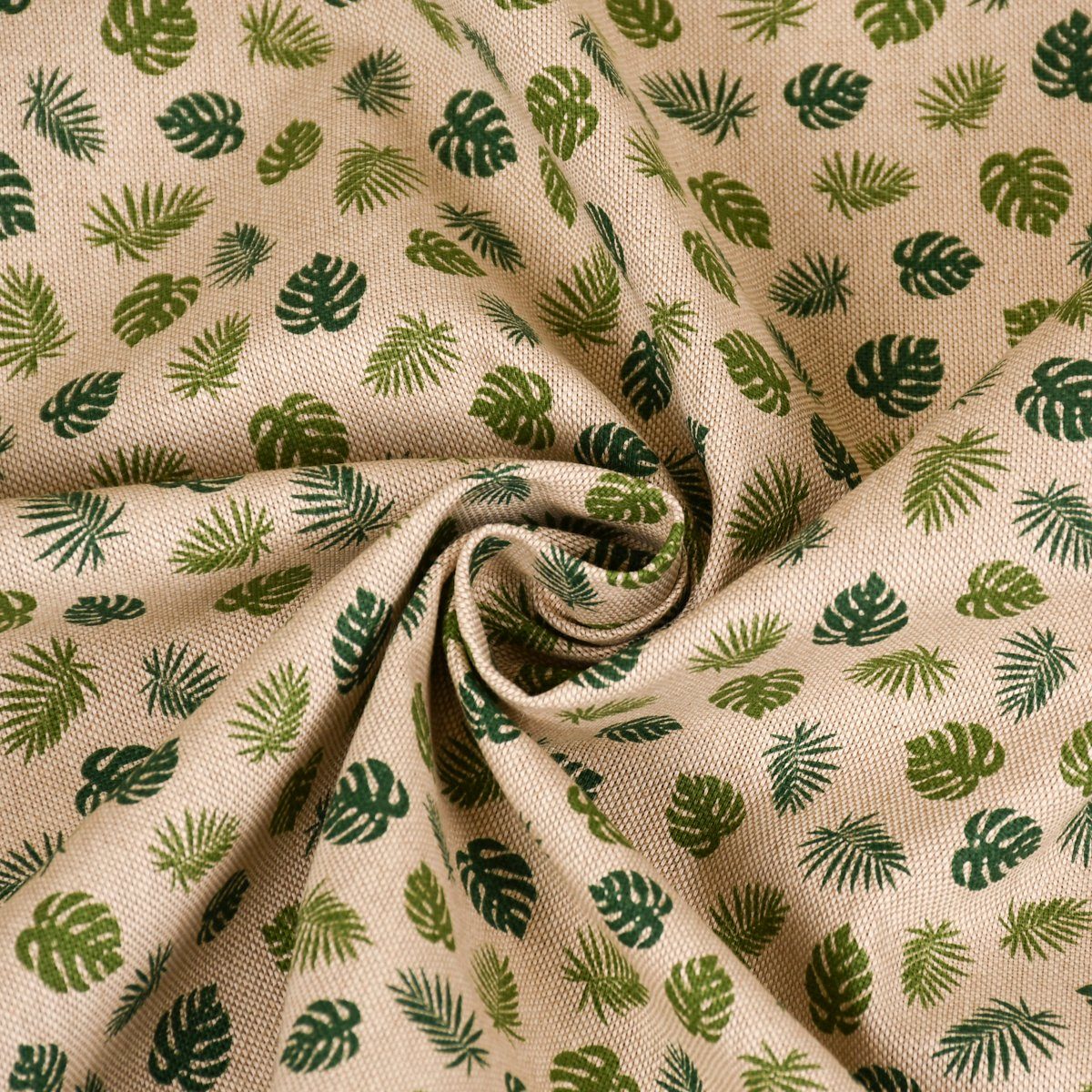 SCHÖNER LEBEN. Tischläufer SCHÖNER handmade natur Tischläufer Monstera grün, LEBEN. Blätter Jungle Leaf