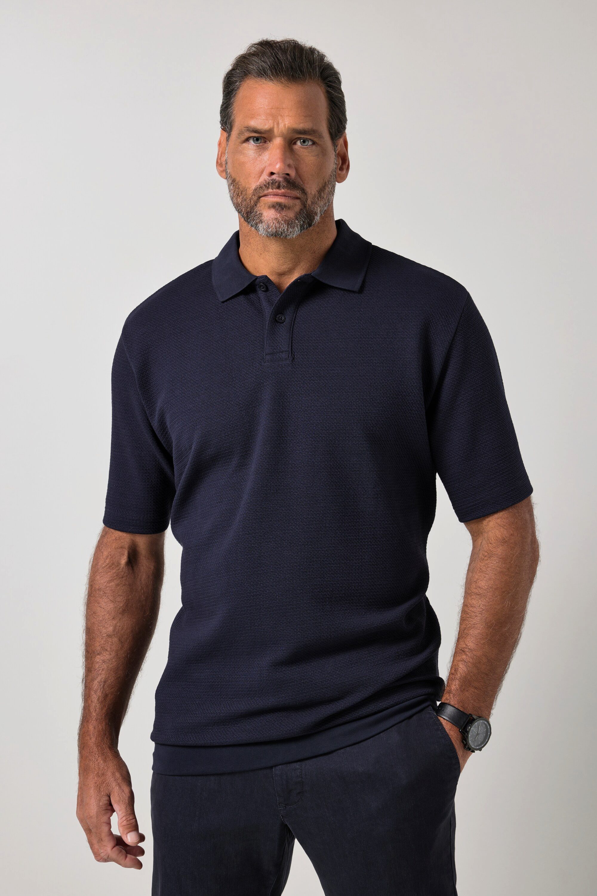 Poloshirt Poloshirt Halbarm Bauchfit Business Jacquardjersey
