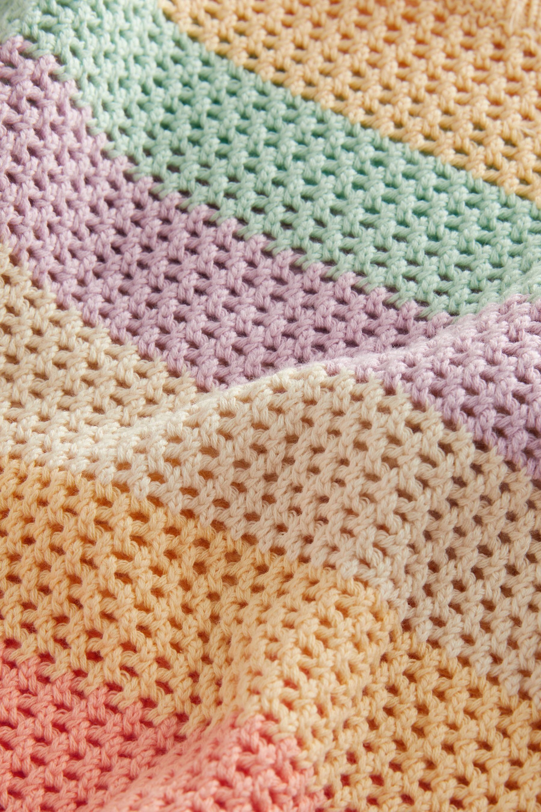 Next Rundhalspullover Regenbogen-Pullover mit Fransen (1-tlg)