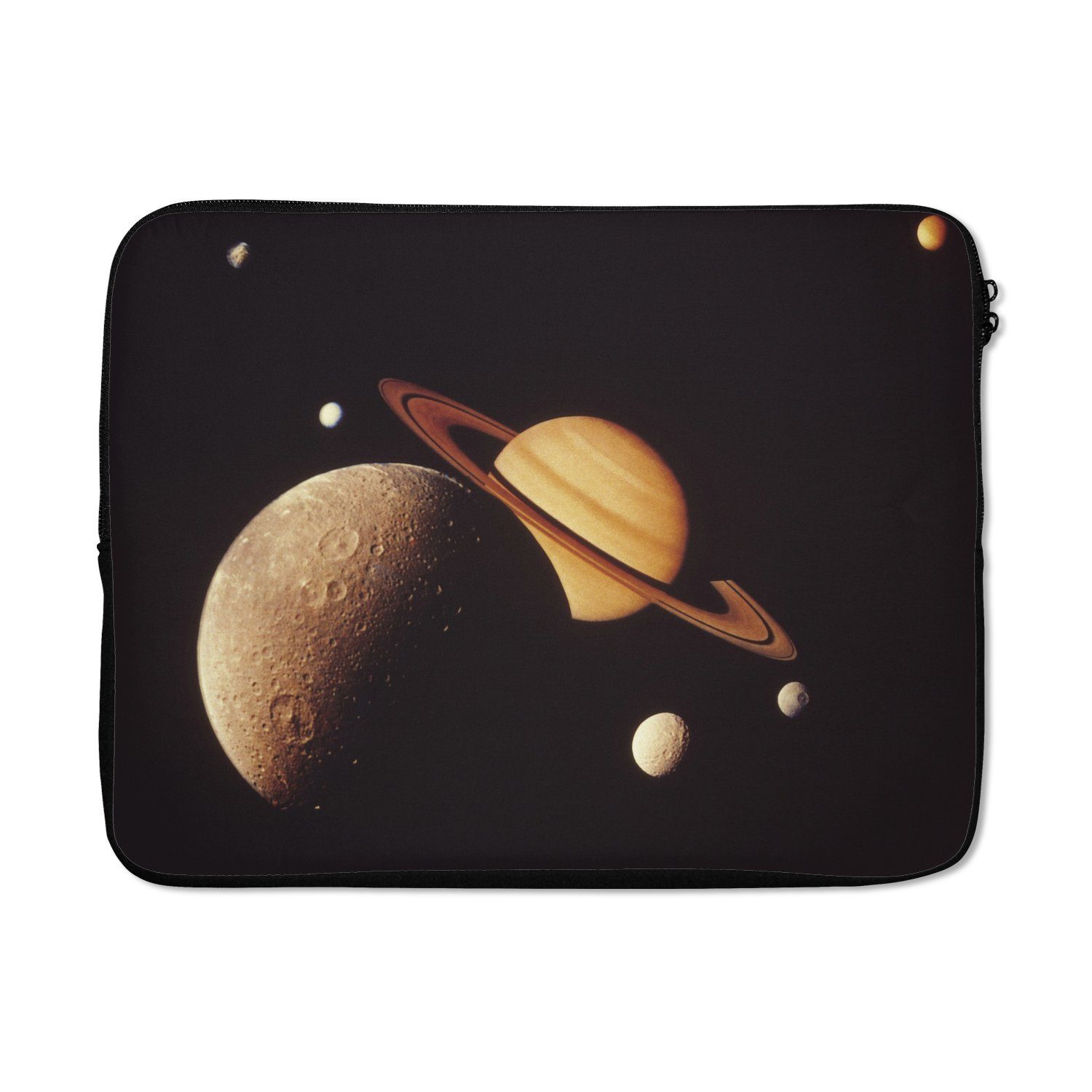 MuchoWow Laptop-Hülle Saturn mit Monden 17 Zoll, Laptopsleeve, weiches  Innenfutter zum Schutz Kratzern, Laptoptasche
