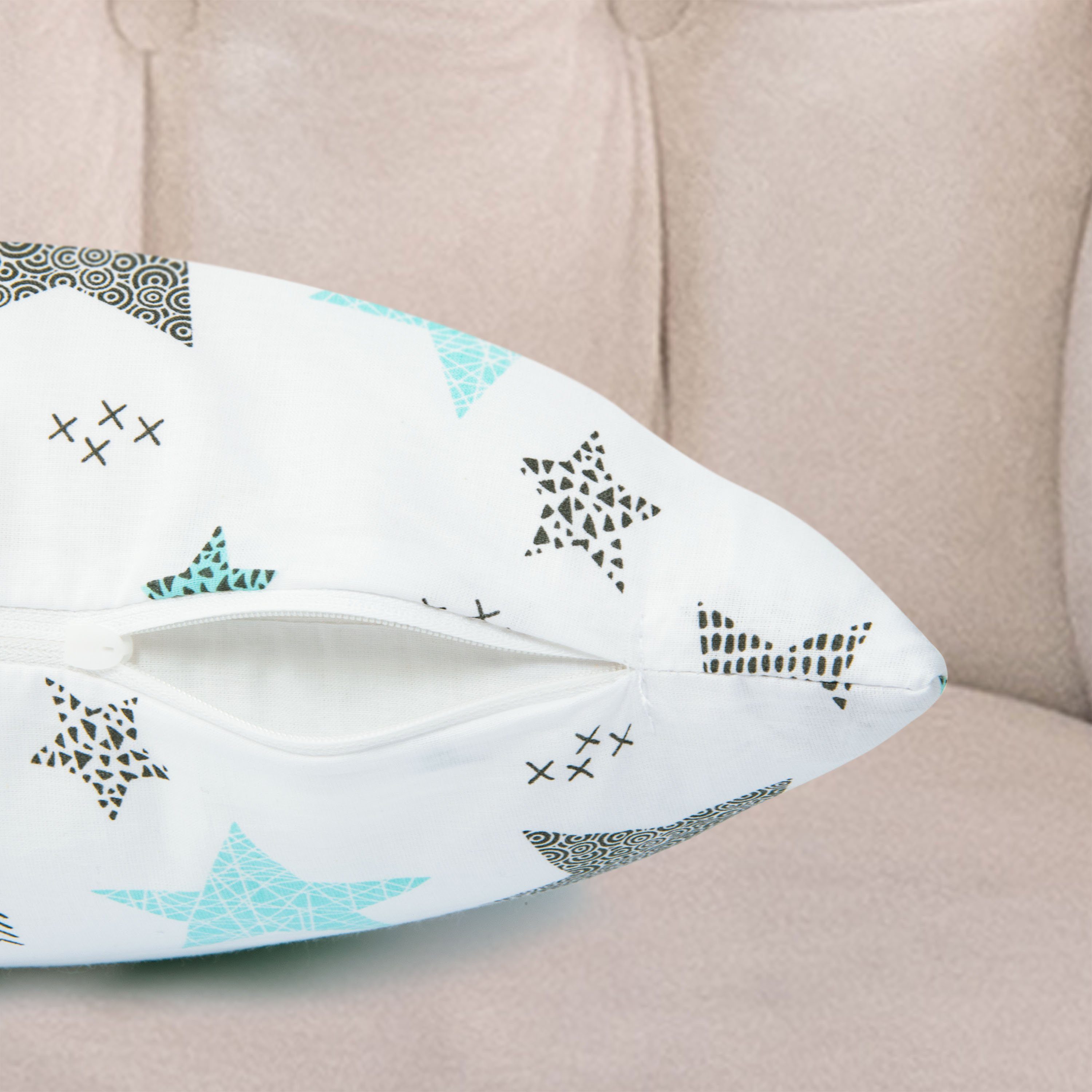Amilian Dekokissen 4er Set - Dekokissen mit Füllung - 40x40 cm - Deko Kissen