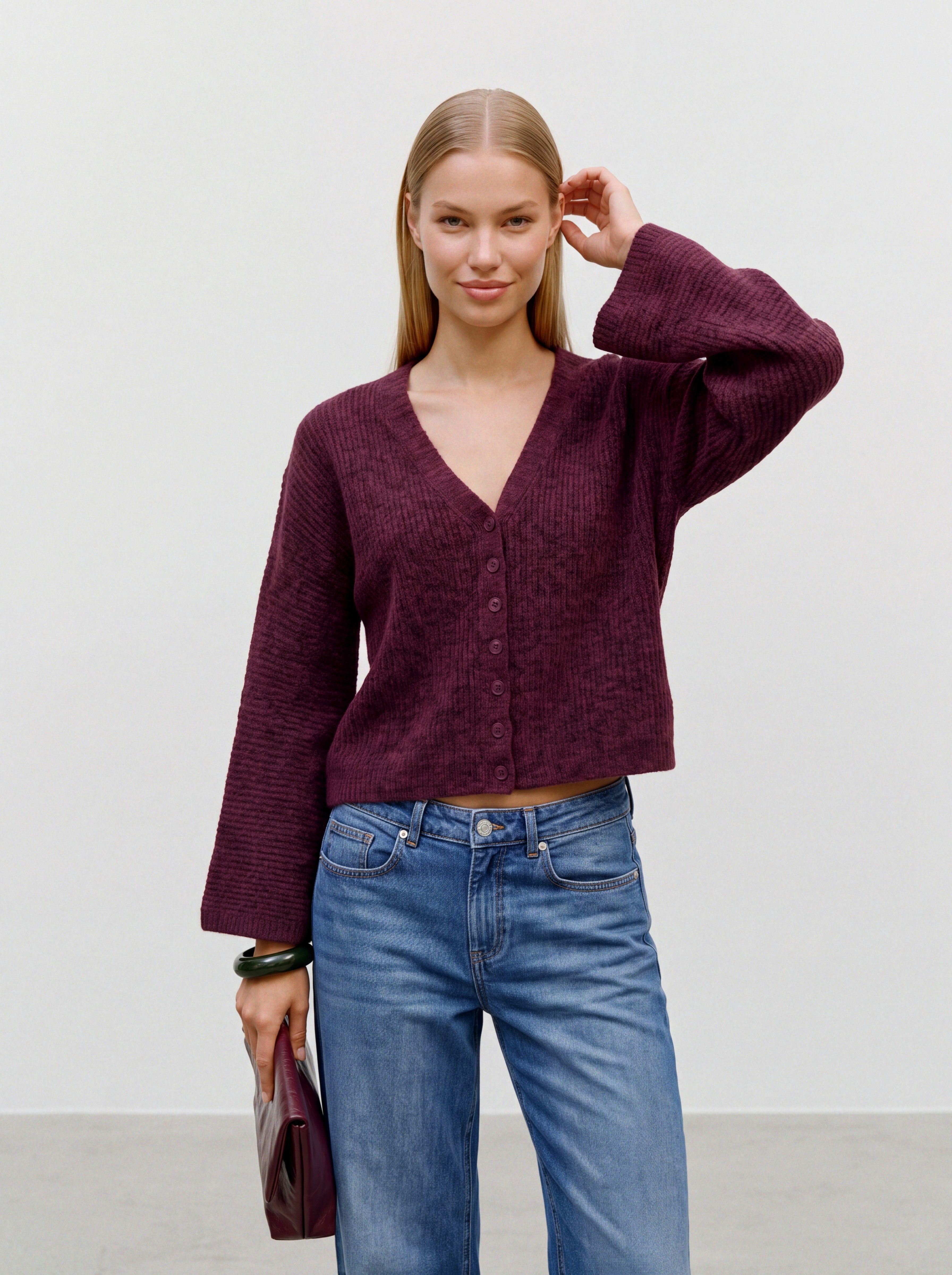 TOPSHOP Strickjacke TSRENE LS CARDIGAN KNT NOOS Kunstfaser, regular fit