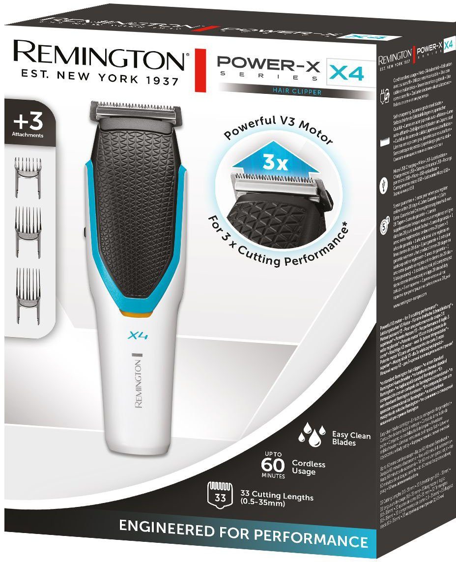 Remington Haarschneider Power-X Series HC4000, mit Längeneinstellrad, abnehm- und abwaschbare Klingen