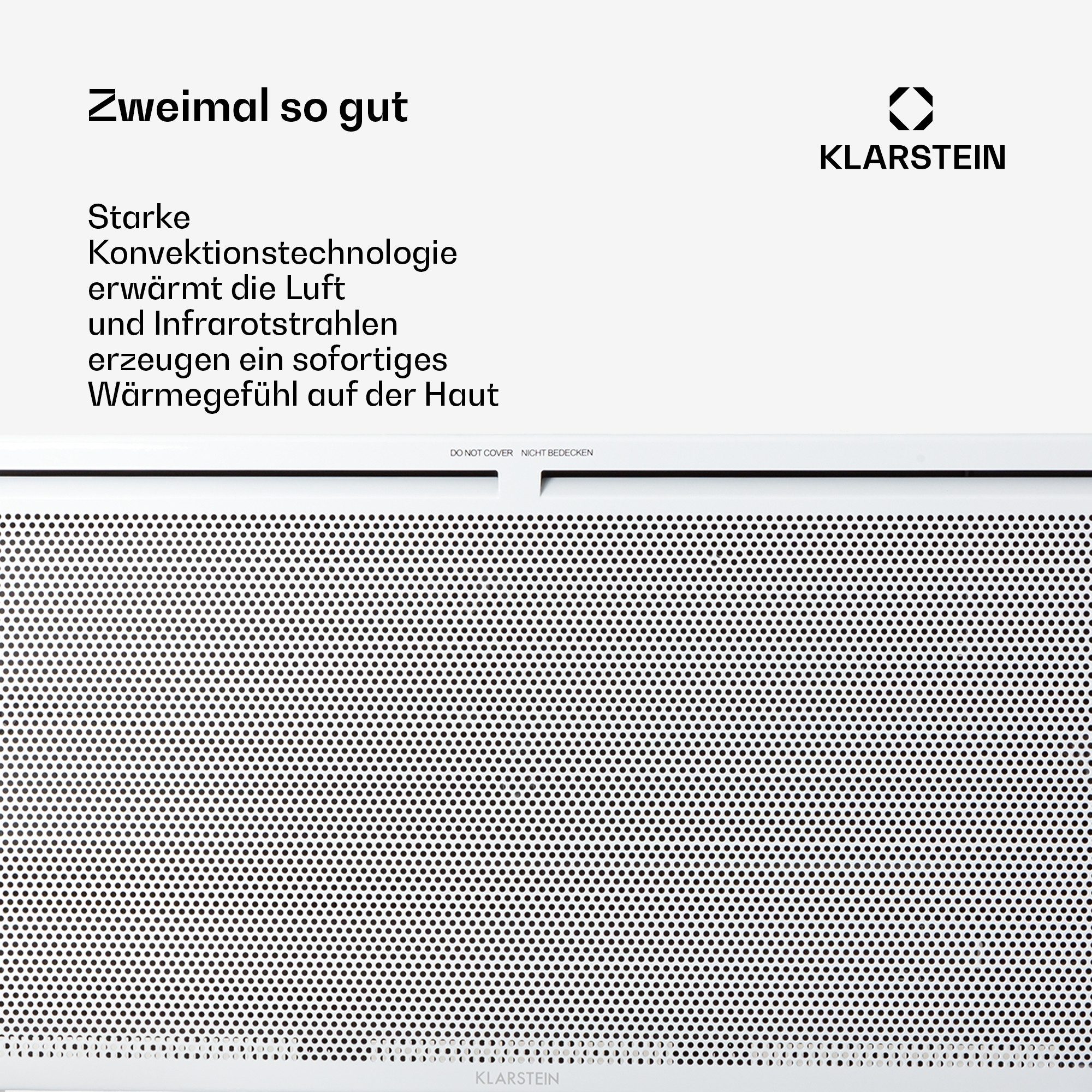 Klarstein Heizstrahler Hot Spot Slimcurve Double, elektrische Konvektor Heizung Elektrokoheizung elektrischer Heizkörper