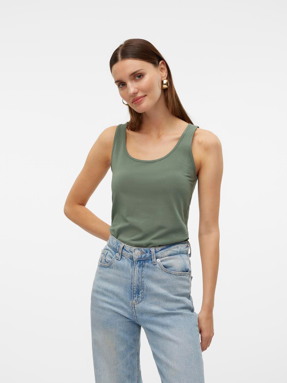Vero Moda Tanktop VMLULU LONG TANK TOP JRS GA NOOS Baumwollmischung, regula günstig online kaufen