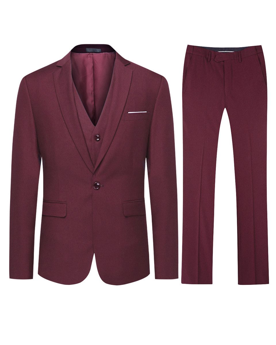 Allthemen Anzug (3 tlg) Slim Fit Herrenanzug für Business