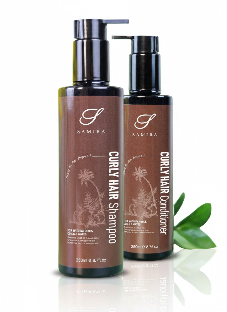 Samira Haarshampoo Locken Shampoo & Conditioner Set Traumlocken 250ml, Locken Shampoo und Locken Conditioner, Lockenverstärkend, Anti-Frizz, Definition, entwirrend