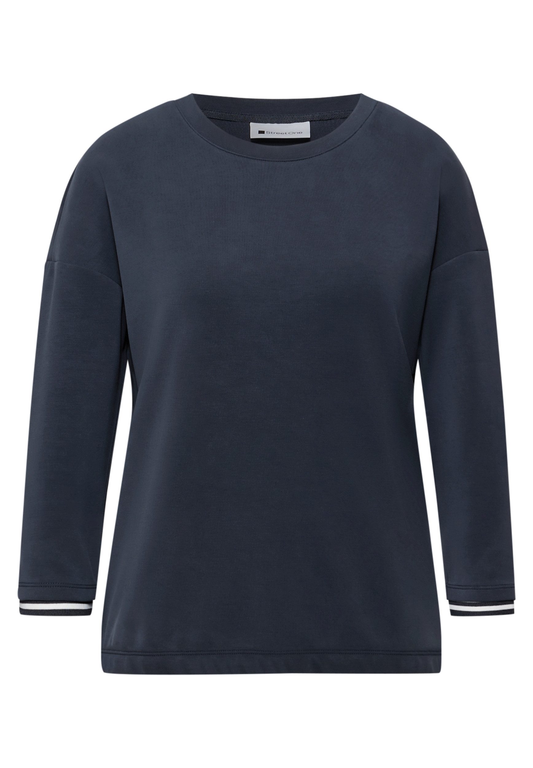 STREET ONE Sweatshirt silk look shirt w.2 in 1 strip günstig online kaufen