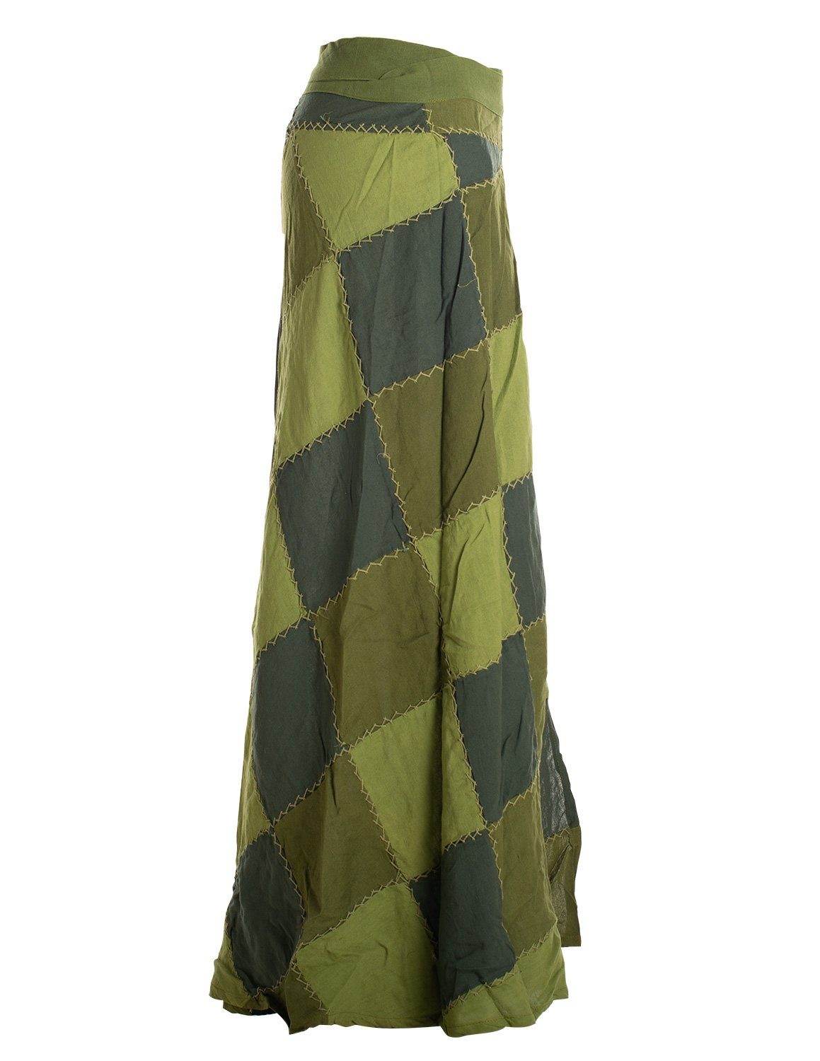 Vishes Wickelrock Langer Patchwork-Rock Wickel-Rock Wickel-Kleid Karos Ethno, Hippie, Boho, Gipsy Style