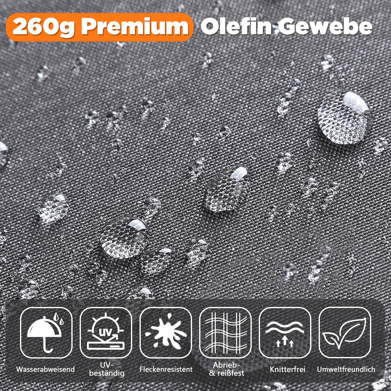 MeXo Gartenlounge-Set XXL Gartenmöbel Set Aluminium Outdoor, (Gartenmöbel Set, 4-tlg., 1×3-Sitzer Sofa, 2×Sessel, 1×Tisch, 10×Auflagen), wetterfest Sitzgruppe E – Bild 4 von 5