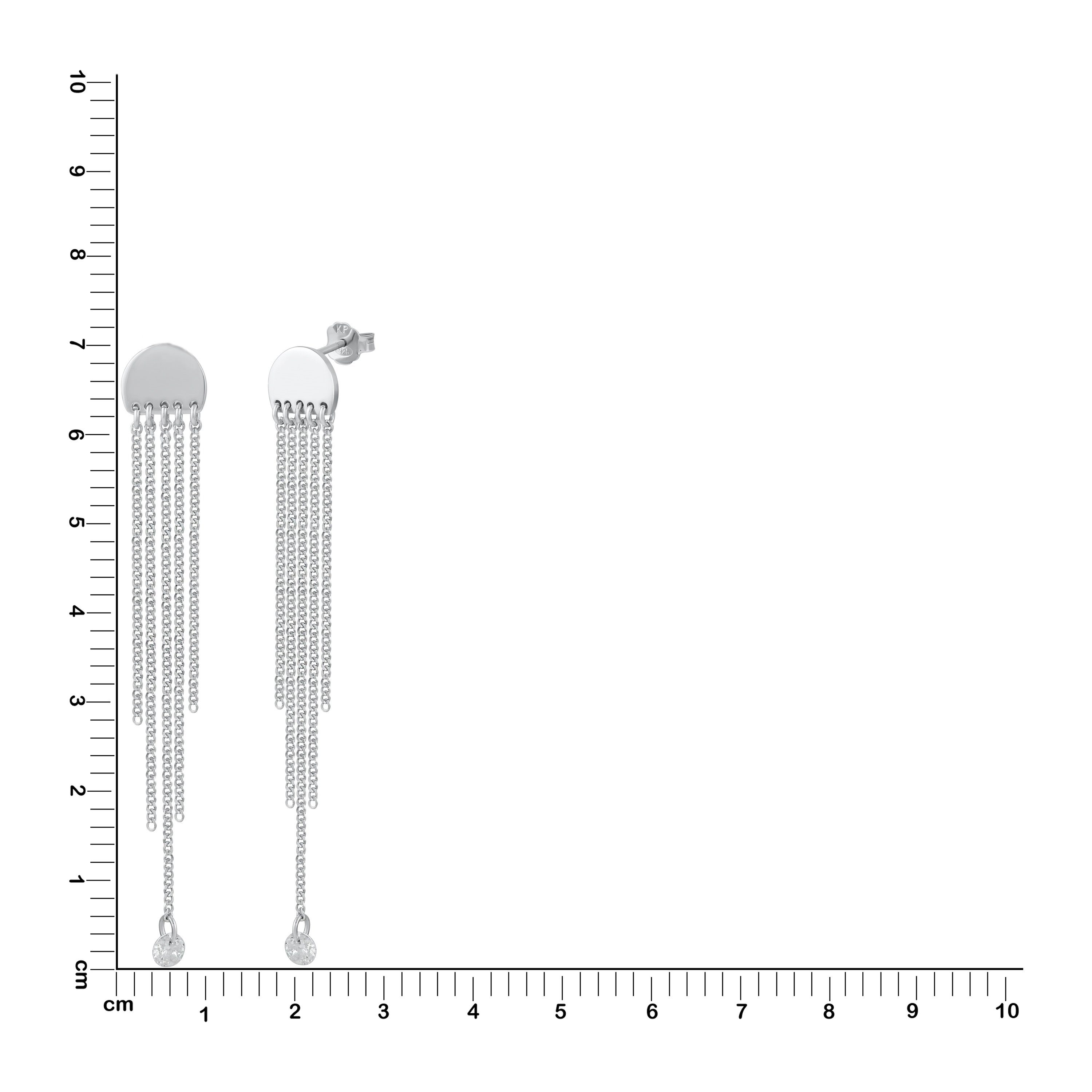 Zeeme Paar Ohrhänger Silber 925 rhodiniert 70mm lang mit Zirkonia-Steinen günstig online kaufen
