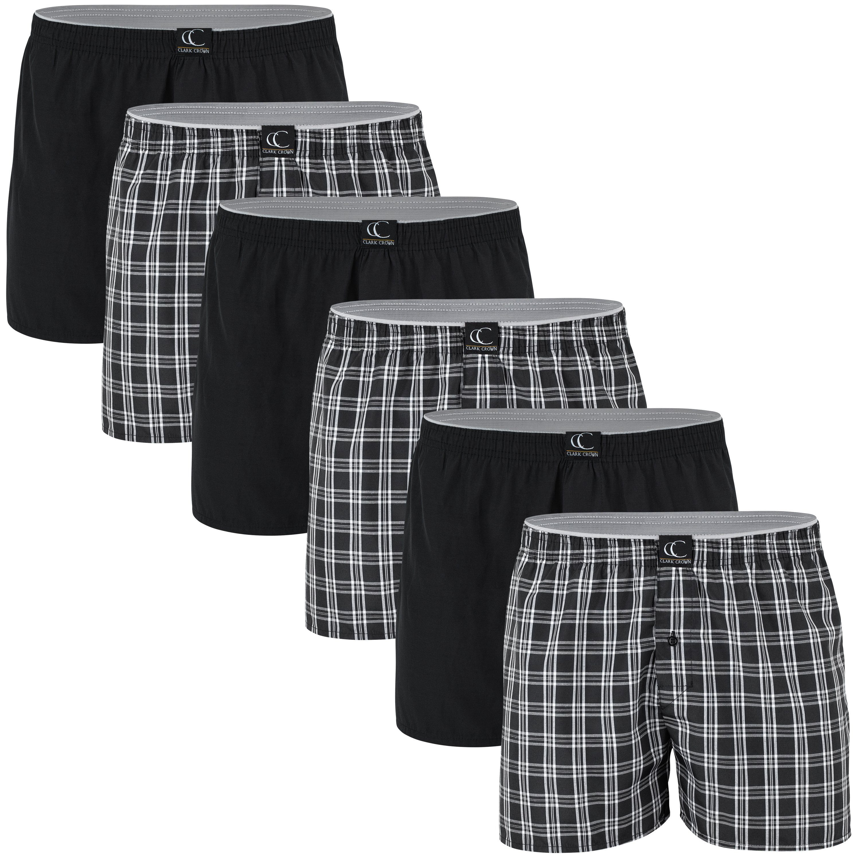 Clark Crown® Boxershorts (6-St) in bequemer Passform schwarz