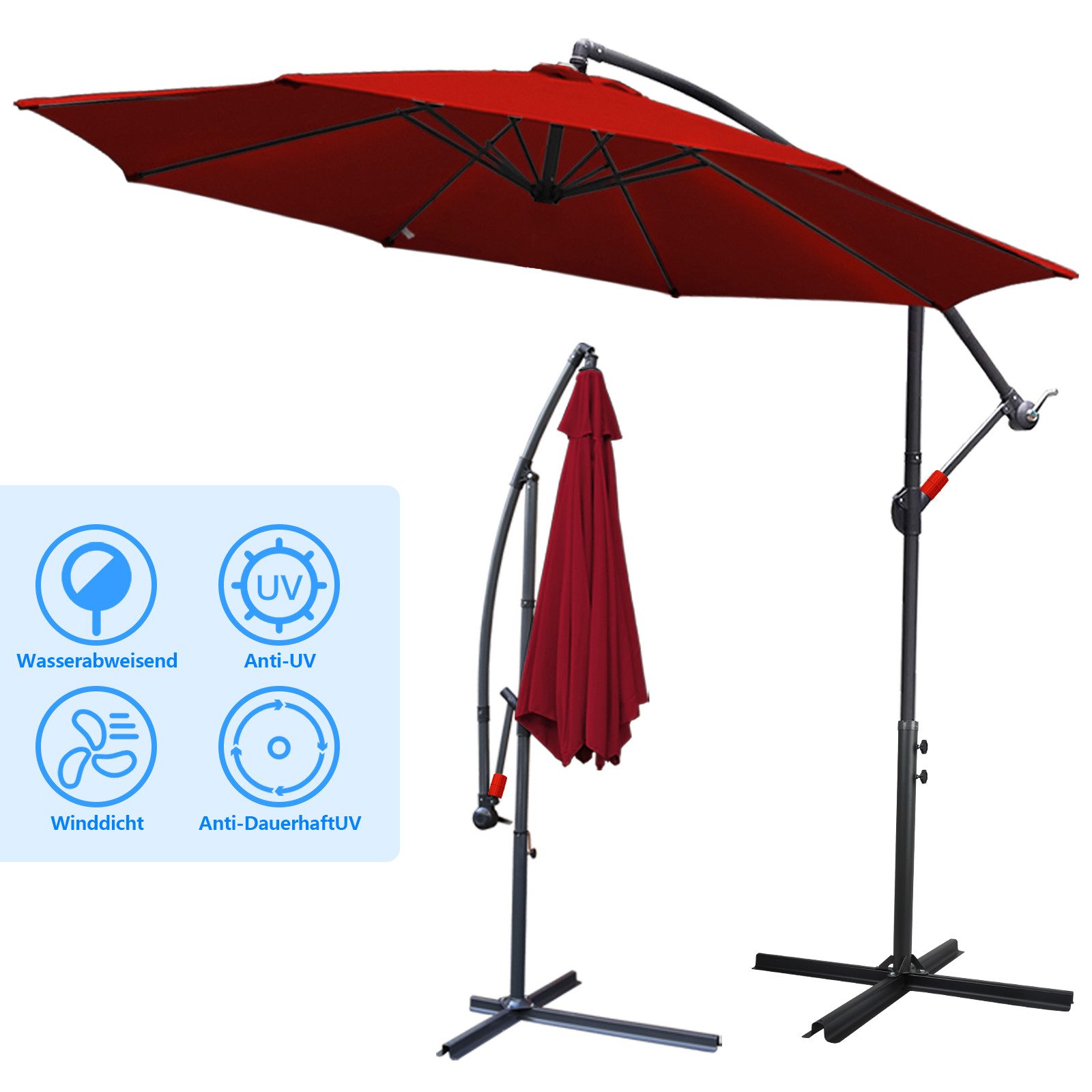 Clanmacy Sonnenschirm Sonnenschirm 300cm / 350cm günstig online kaufen