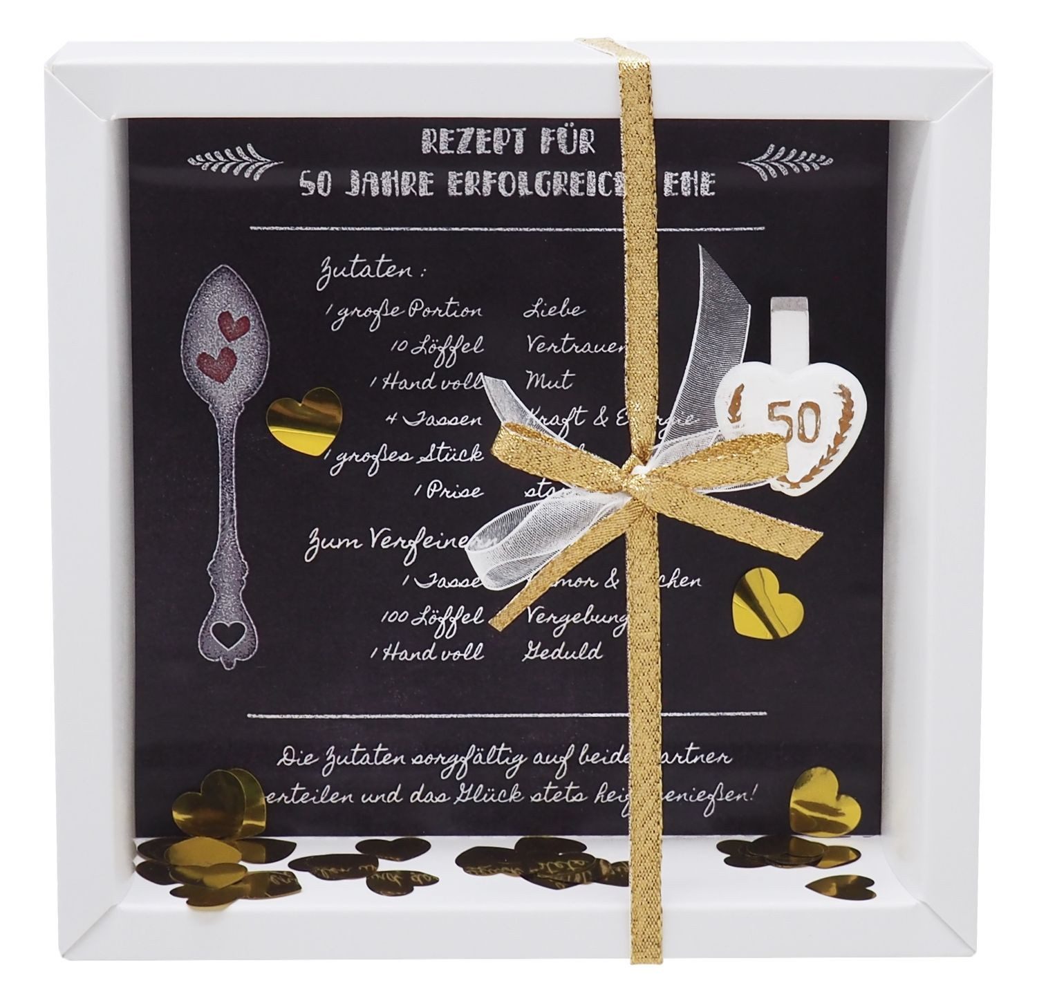 ZauberDeko Geschenkbox Geldgeschenk Goldhochzeit Gutschein Gold Hochzeit Rezept 50 Jahre Ehe