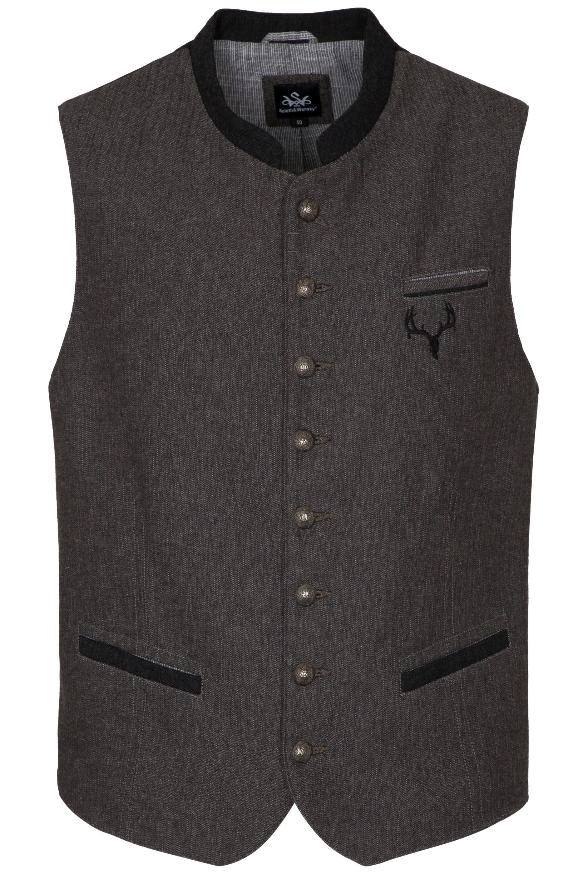 Spieth & Wensky Trachtenweste Freeman (1-tlg) mit leichtem Fischgrat-Muster günstig online kaufen