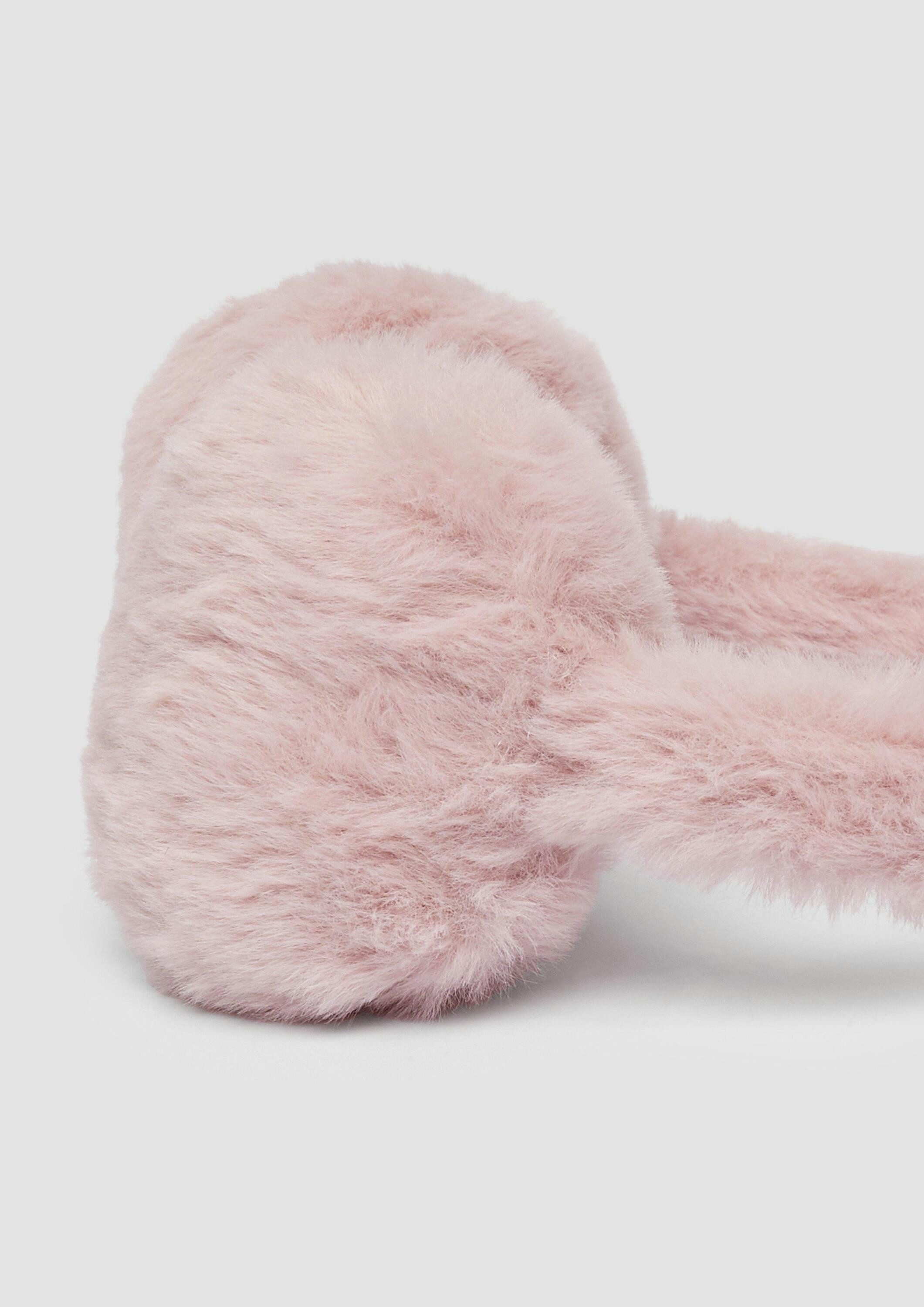 s.Oliver Stirnband Stirnband Ohrenwärmer aus Plüsch mit Pailletten-Öhrchen