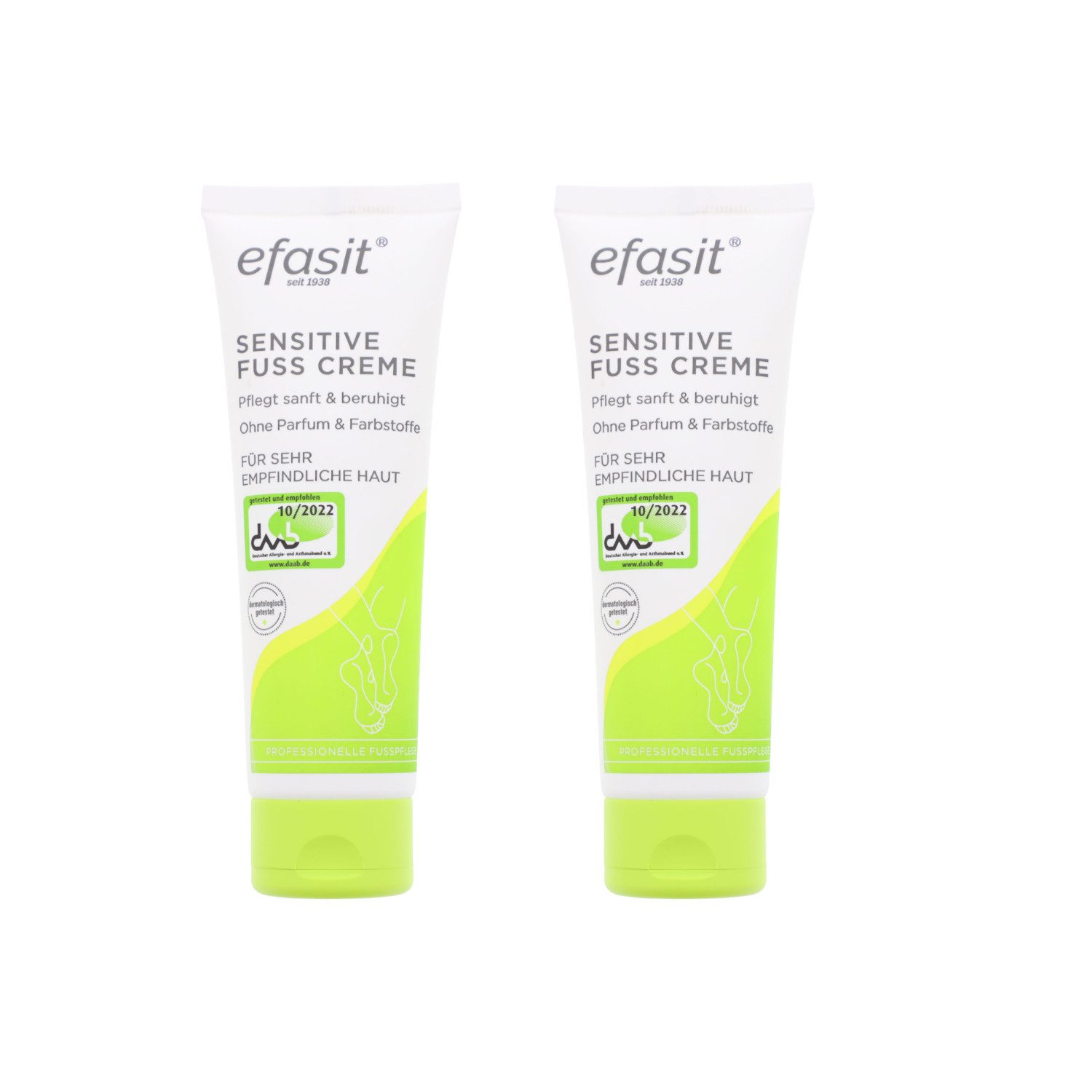 efasit Fußcreme 2x efasit Sensitive Fußcreme je 75ml Sehr Trockene & Empfindliche Haut