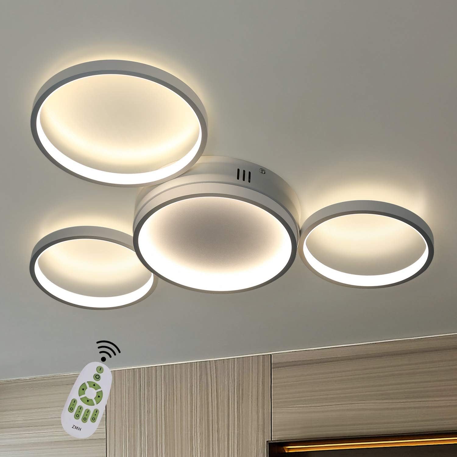 ZMH LED Deckenleuchte 3//4 Flammig Ring Fernbedienung Schlafzimmer, dimmbar günstig online kaufen