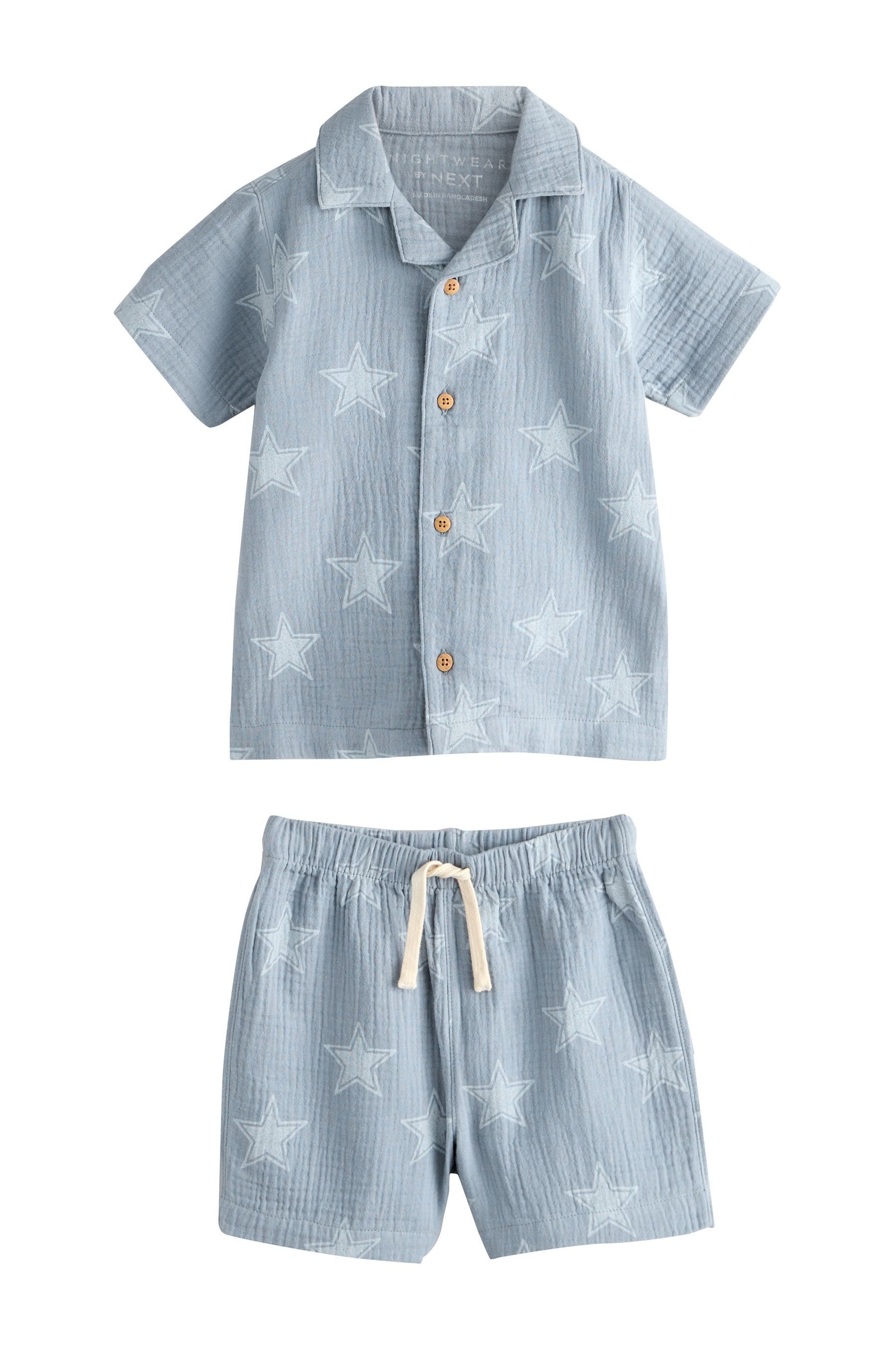 Pyjama Kurzer, geknöpfter Single Schlafanzug