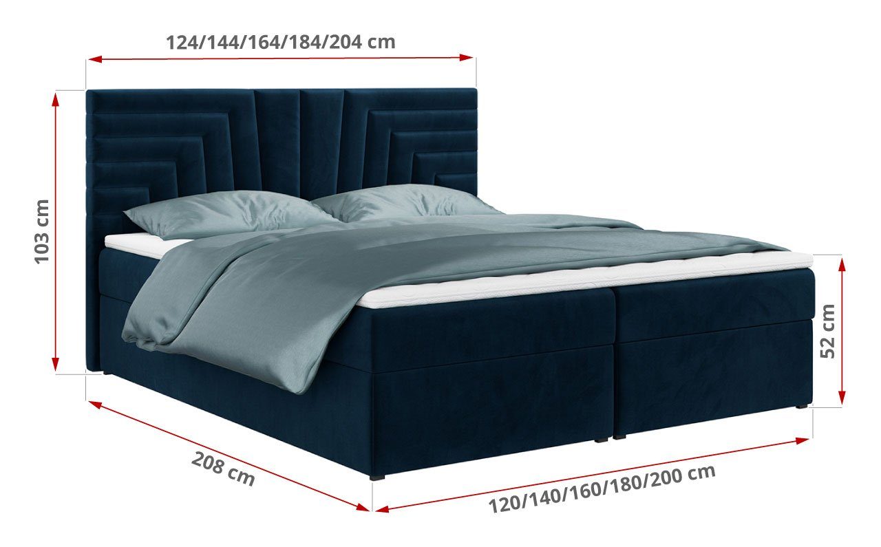 Schlafzimmer Praktisch Kopfstütze, Polsterbett, MKS für mit MÖBEL STELLE Doppelbett, Boxspringbett 4,