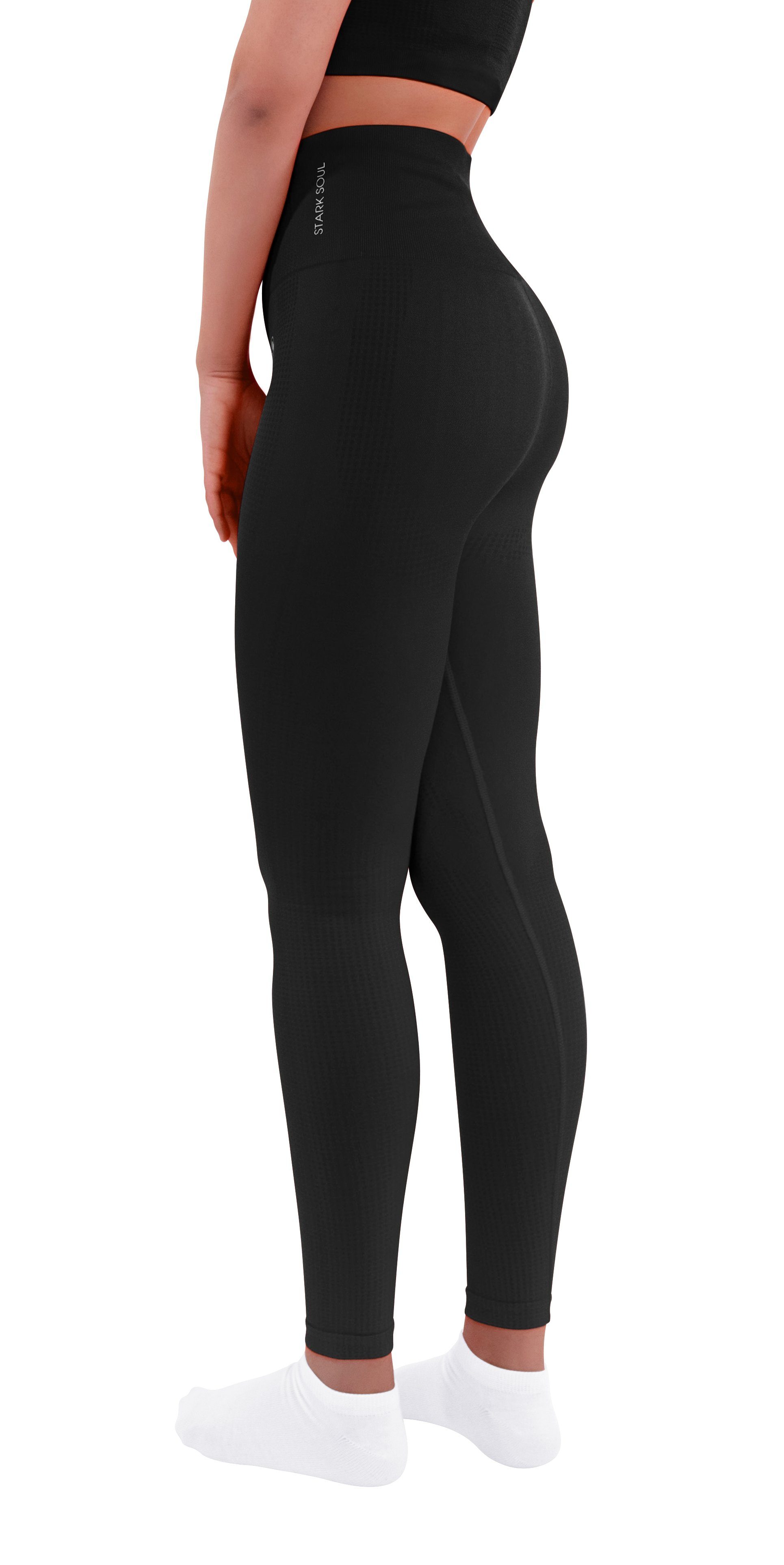 Stark Soul® Highwaist Leggings Sport Leggings "reflect" mit hohem breitem Bund