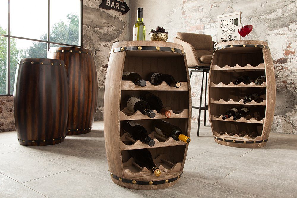 riess-ambiente Weinregal BODEGA 60cm natur, Holz · Flaschenregal · Weinfass günstig online kaufen