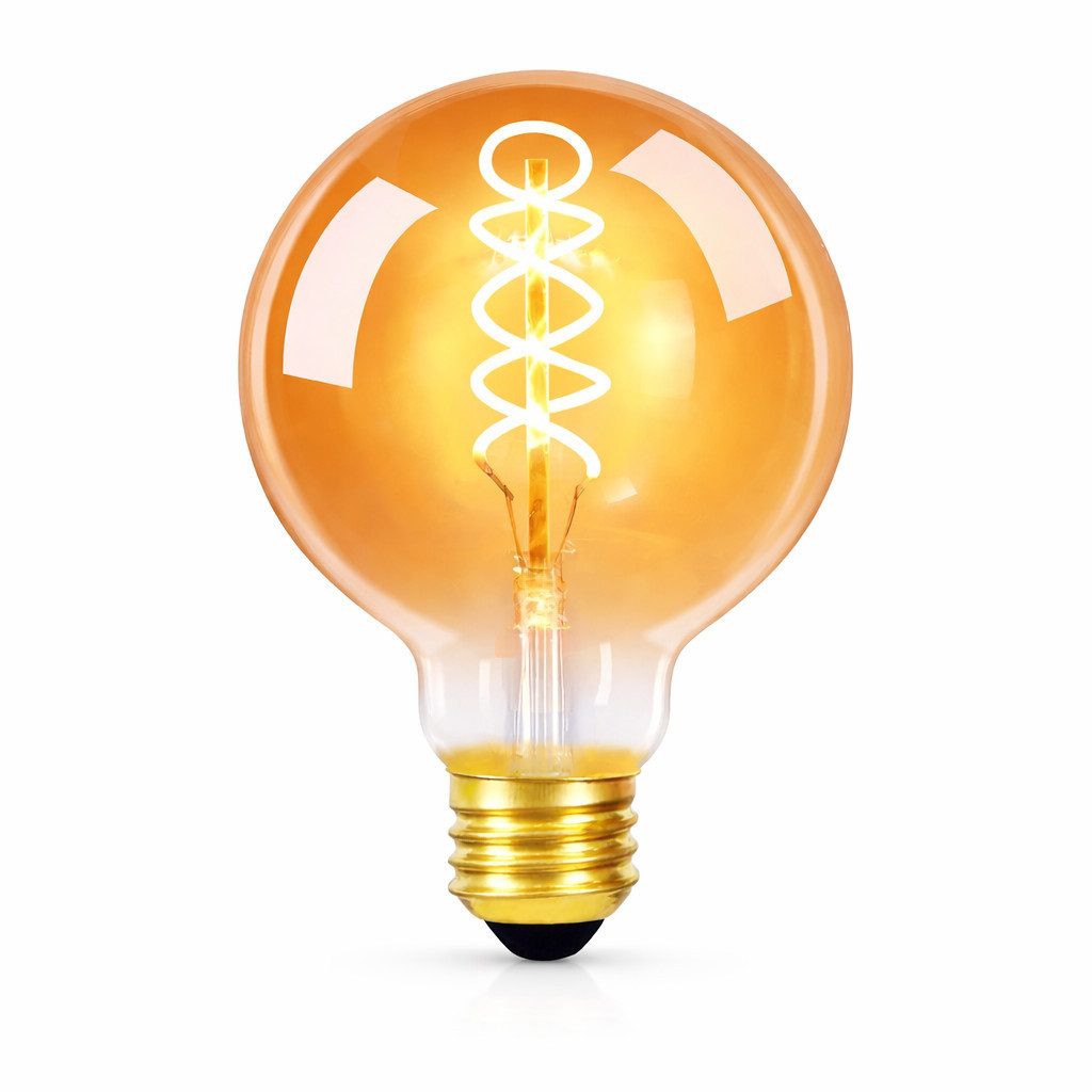 ZMH LED-Leuchtmittel Edison Glühbirne 4W, G80 Retro Kugel Glühlampe, E27, 1 günstig online kaufen