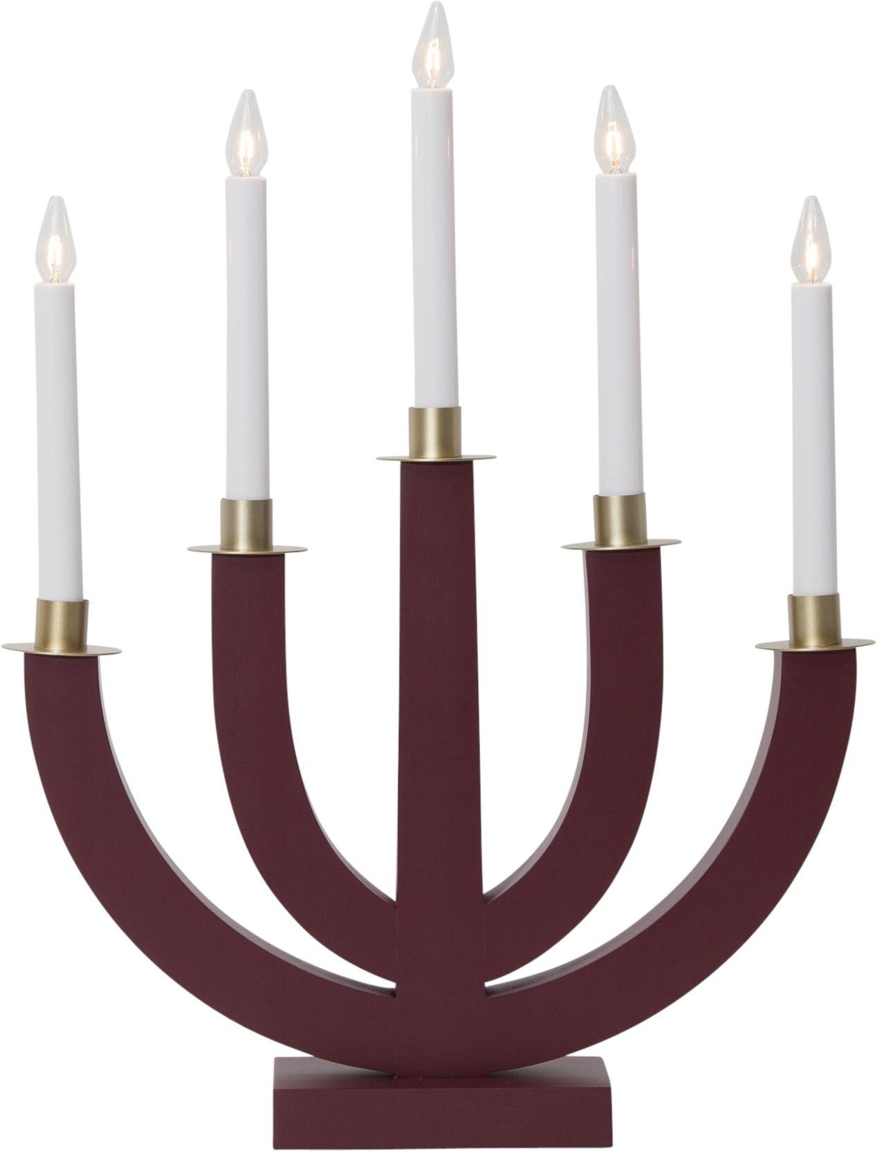 STAR TRADING Fensterleuchter Fensterleuchter "Eli", 5-flammig, dark red günstig online kaufen